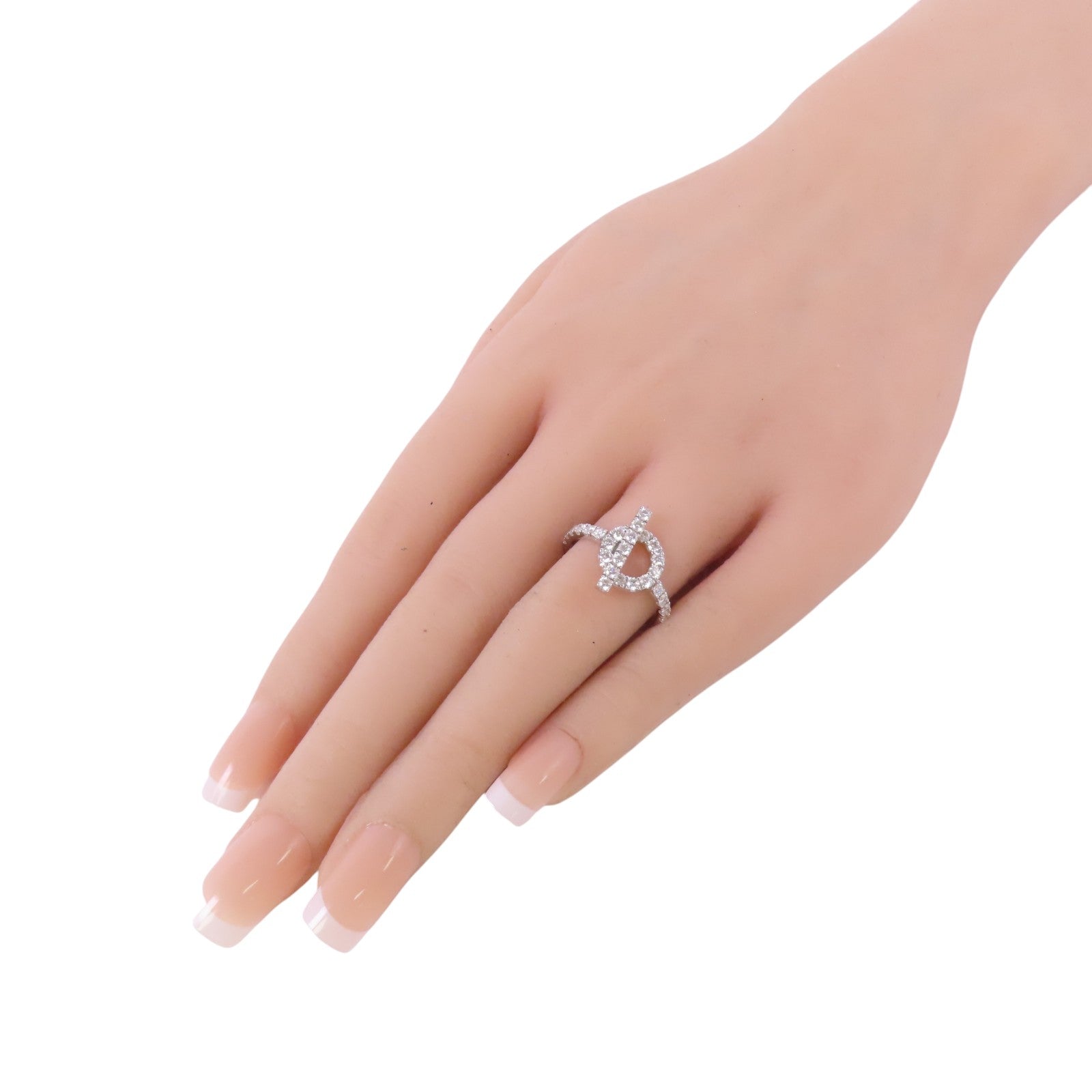 HERMES Finessee Diamond Ring 18K White Gold #54 US#6.5