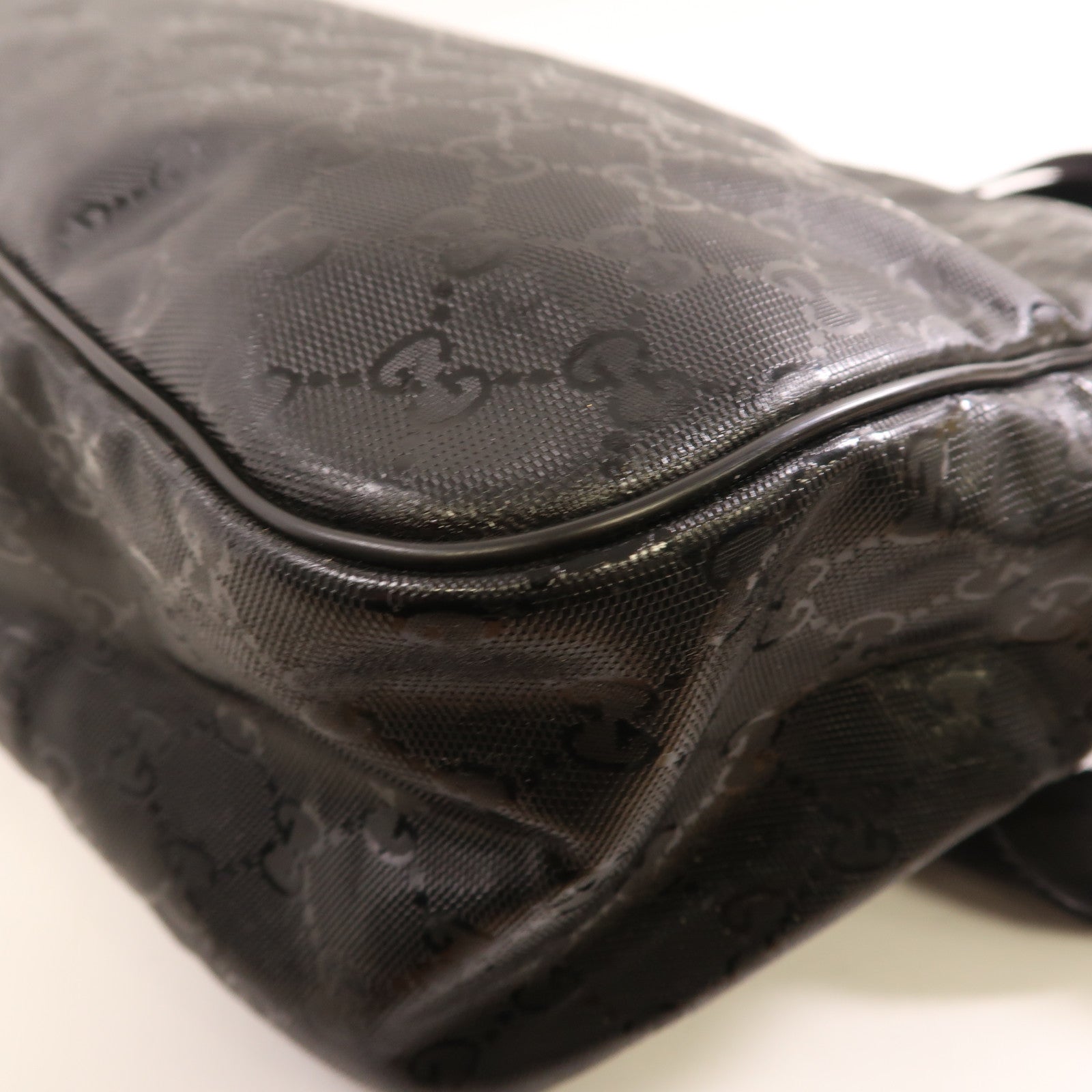 GUCCI 塗層帆布Shoulder Bag銀扣肩背袋
