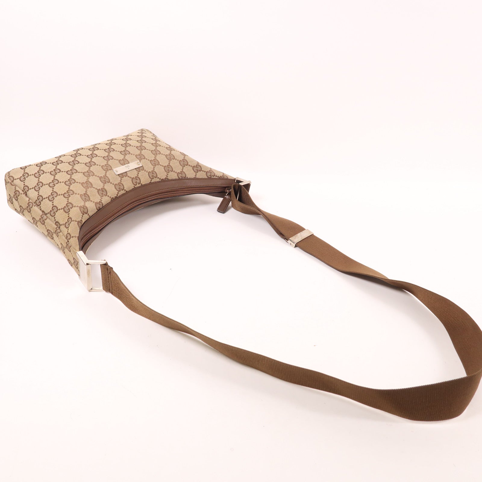 GUCCI 帆布Shoulder Bag銀扣手挽袋