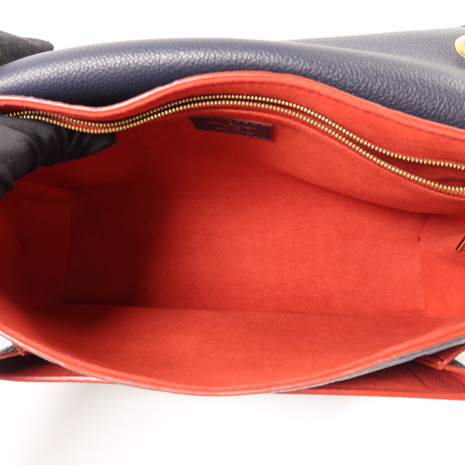 LOUIS VUITTON Monogram Empreinte Vavin PM肩背袋深藍色
