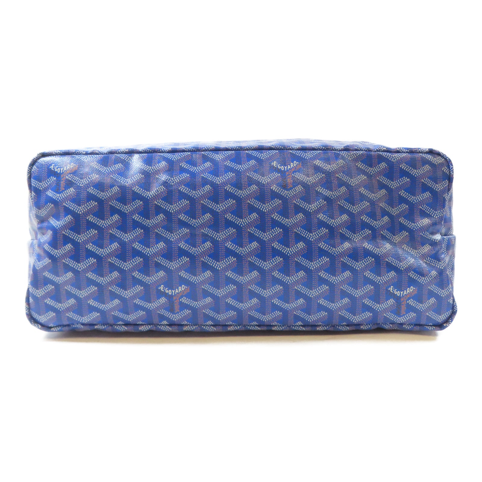 GOYARD 塗層帆布Saint Louis PM銀扣手挽袋藍色