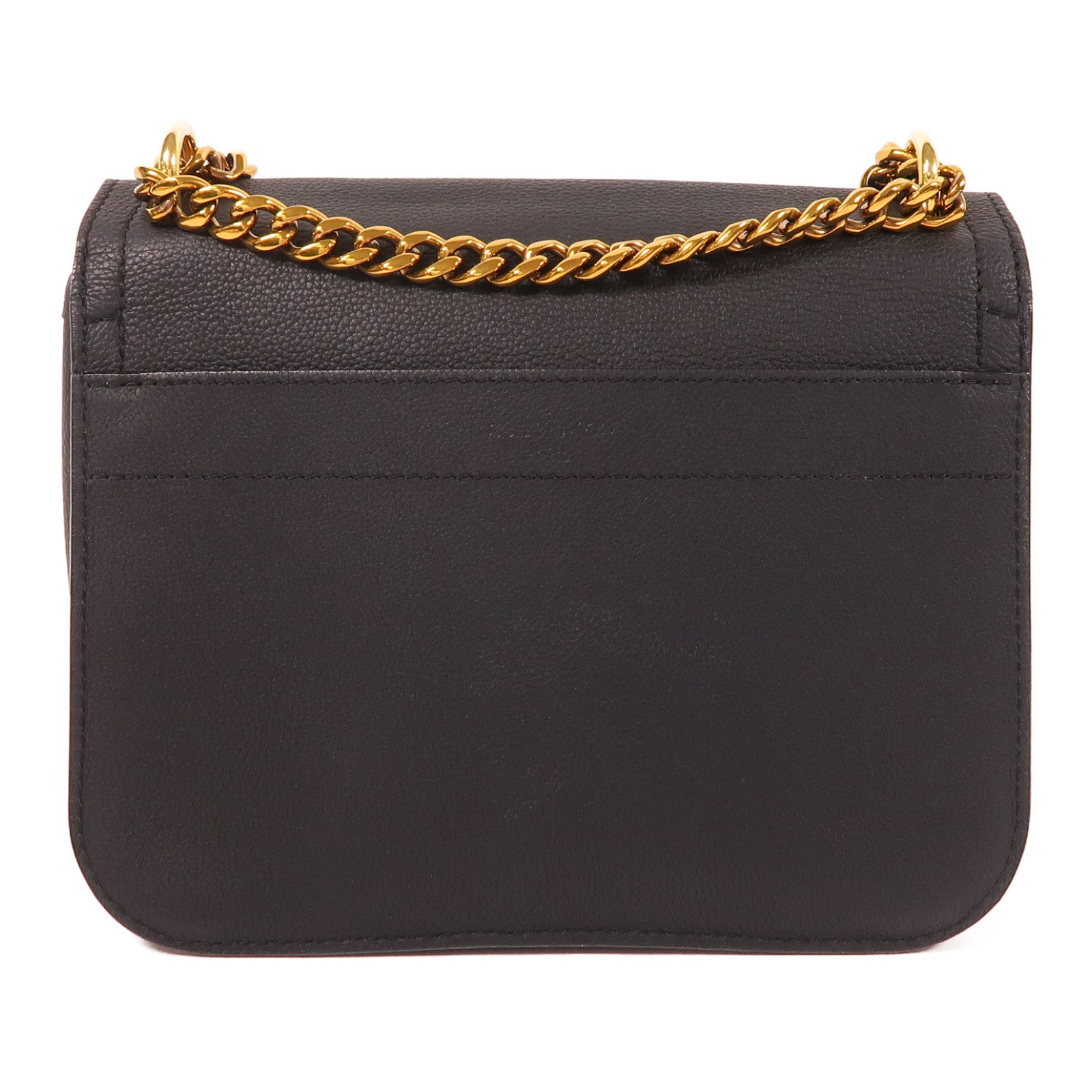 LOUIS VUITTON 牛皮皮革Lock Me金扣鏈帶肩背袋黑色