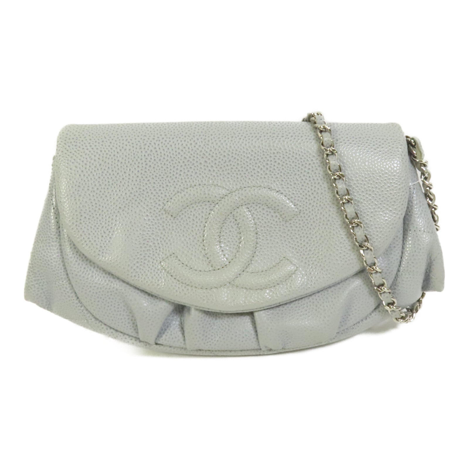 CHANEL 【激減優惠】牛皮皮革Chain Shoulder銀扣鏈帶肩背袋