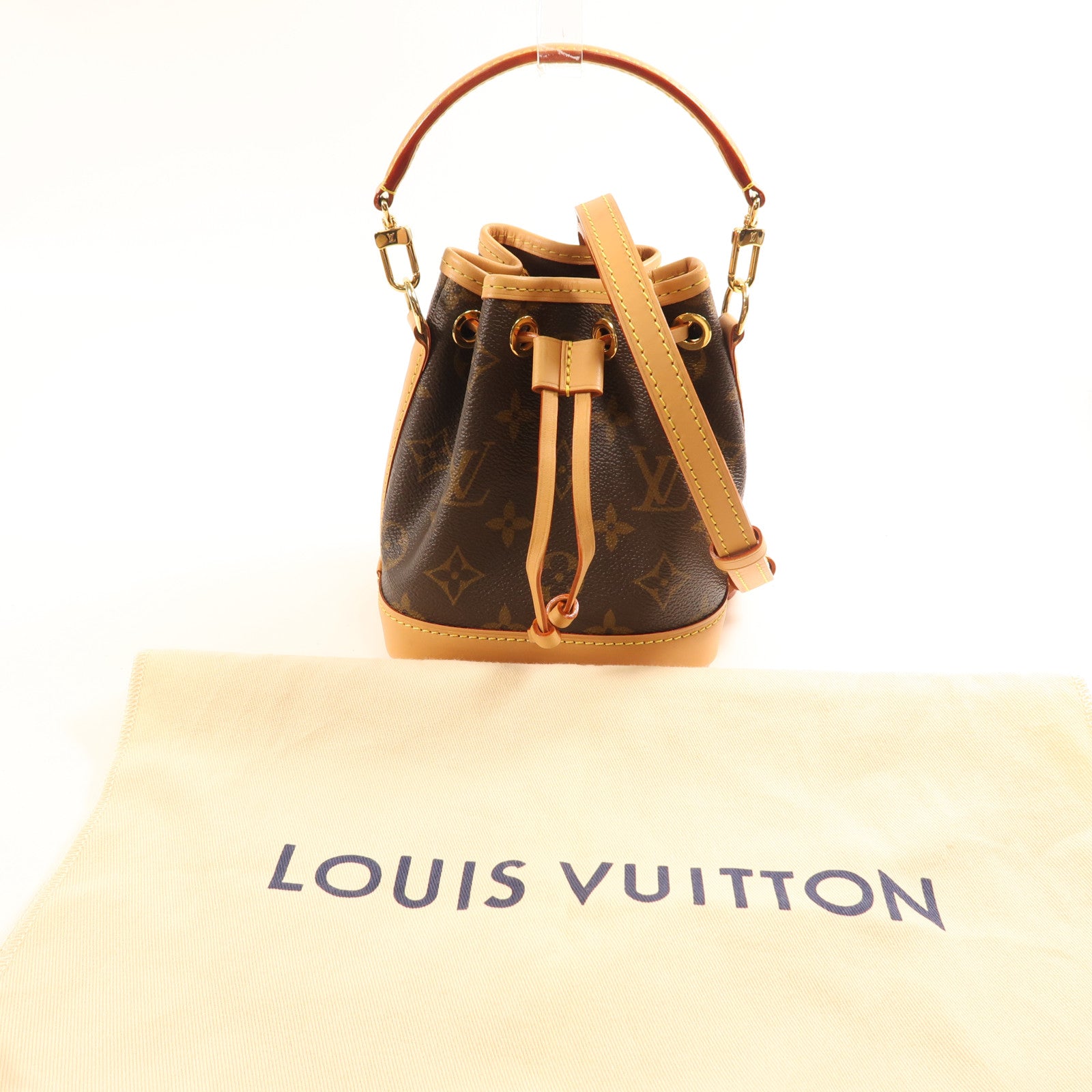 LOUIS VUITTON Monogram Nano Noe金扣手挽肩背兩用袋