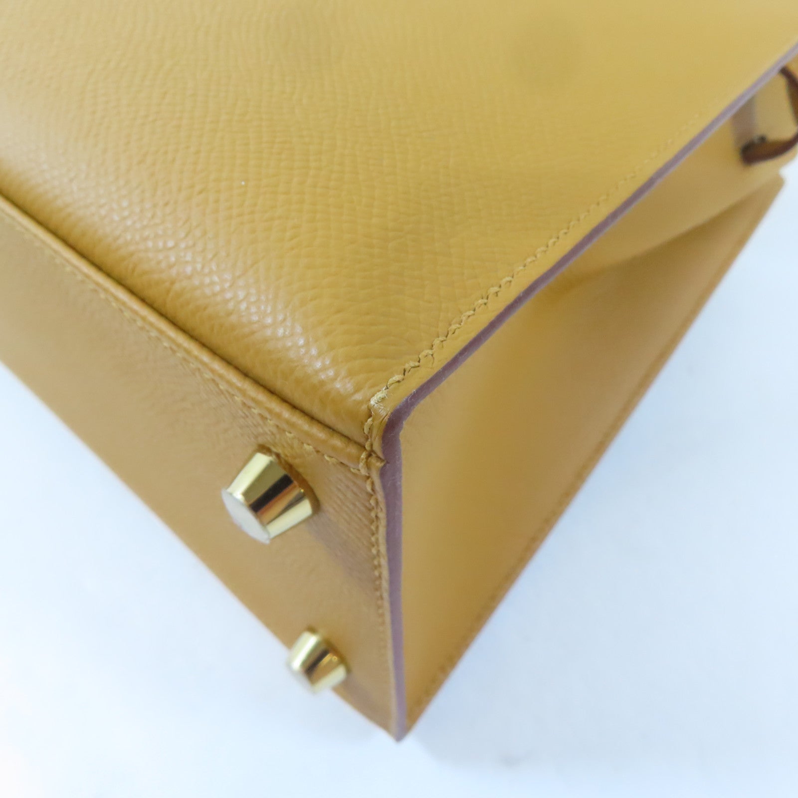 HERMES Epsom皮革Kelly 25金扣手挽肩背兩用袋Sesame/啡色