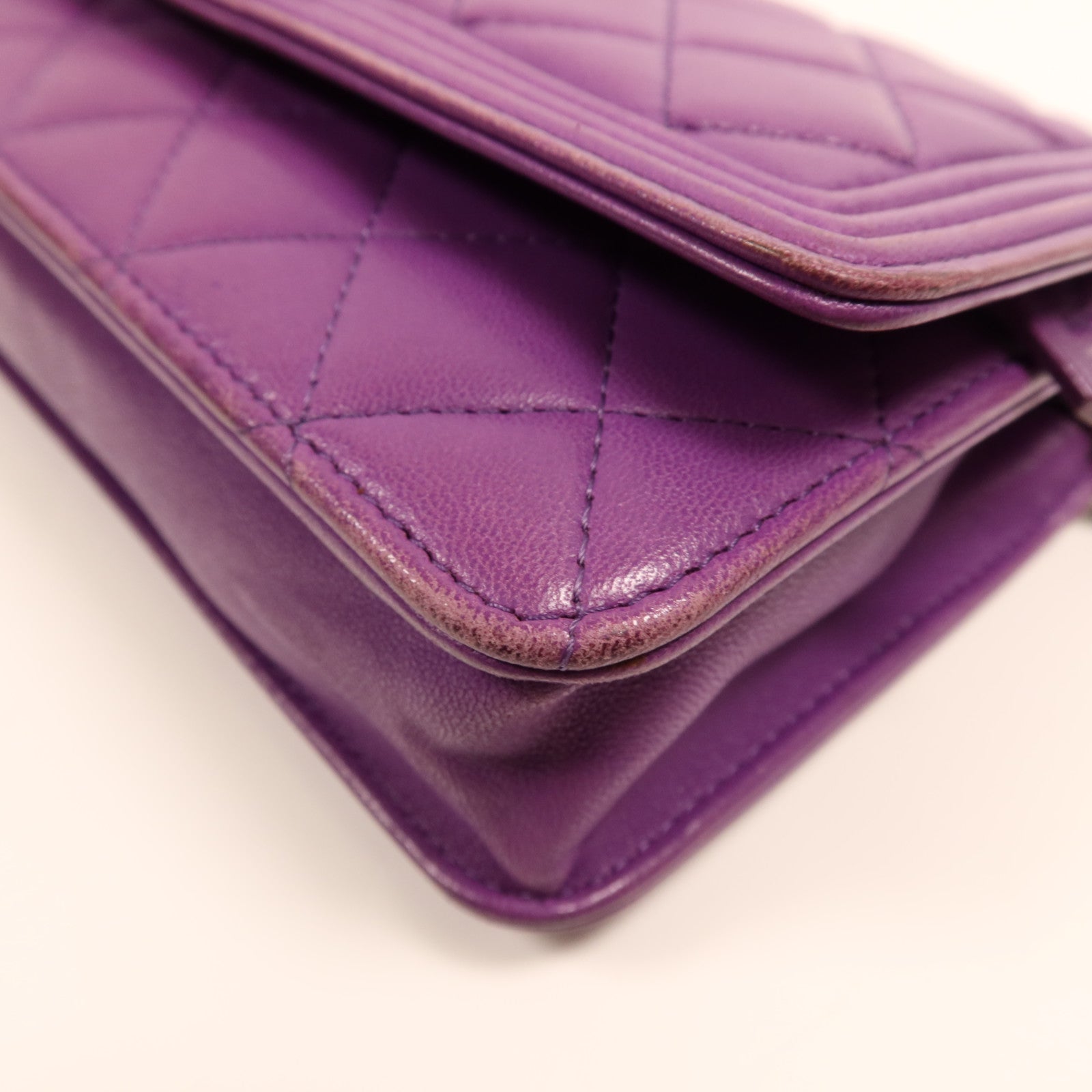 CHANEL 羊皮皮革Boy WOC Wallet On Chain銀扣鏈帶鏈帶肩背袋