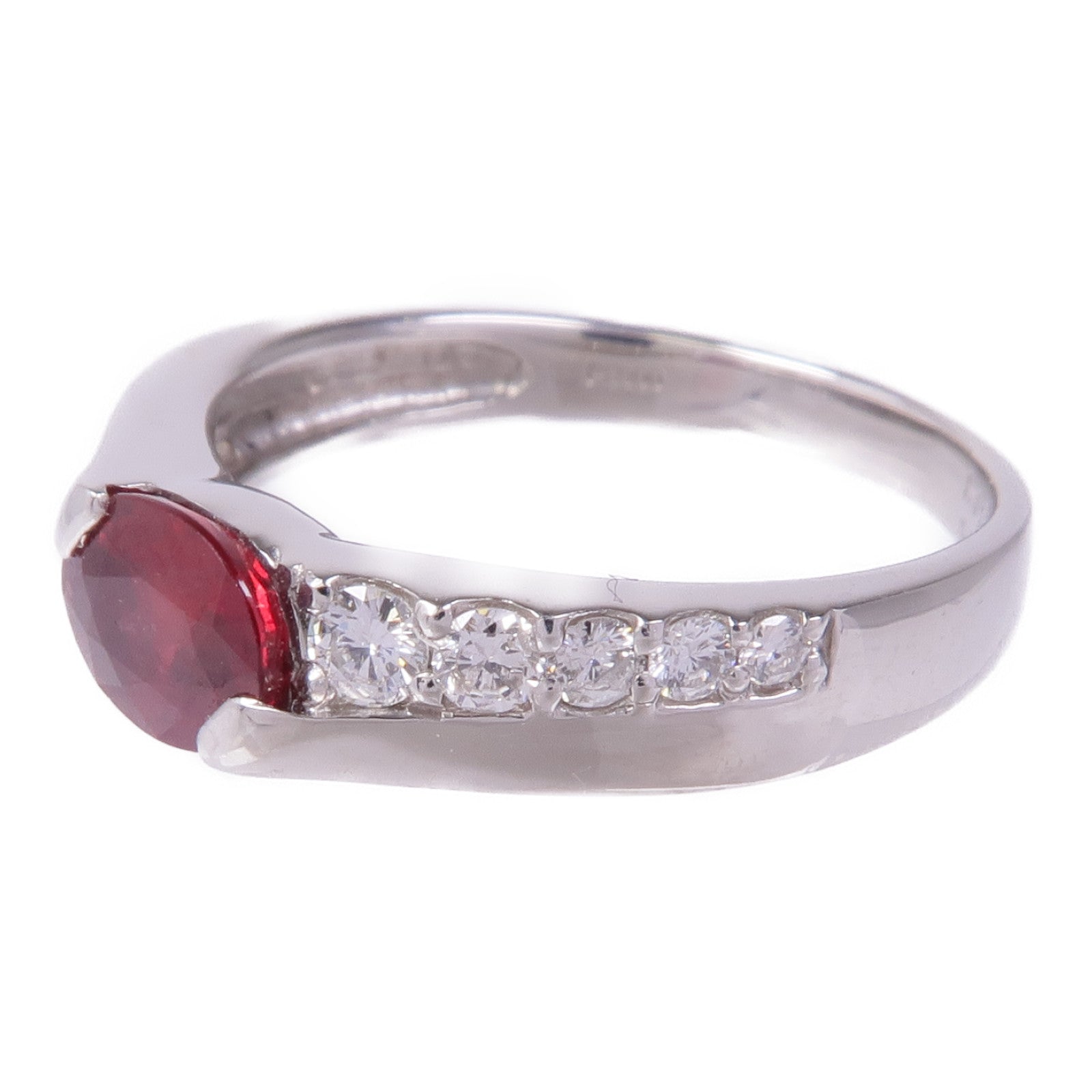 JEWELRY PT900鉑金Ruby Diamond Ring紅寶石/鑽石戒指US#6.75