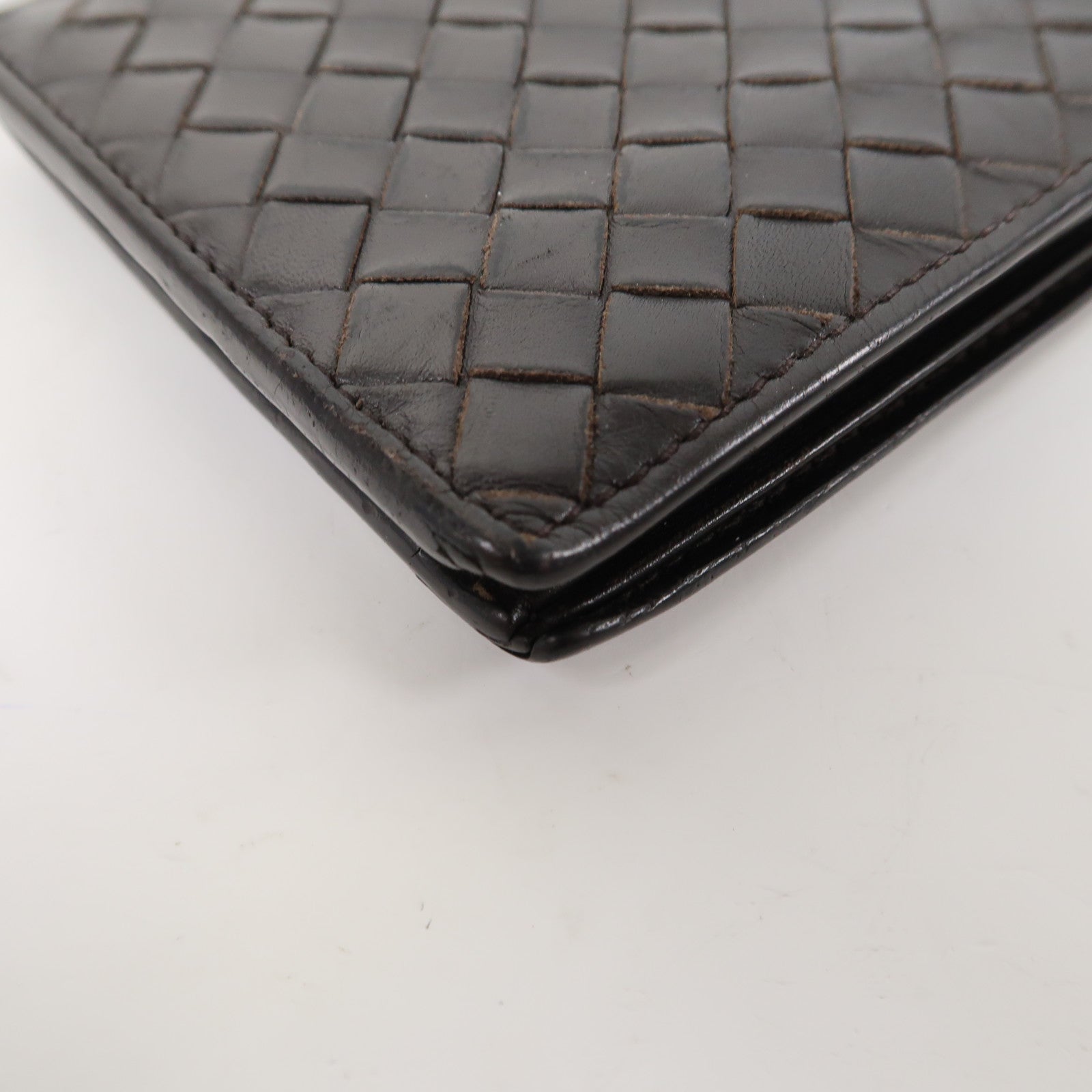 BOTTEGA VENETA 【激減優惠】織紋羊皮皮革Wallet錢包啡色