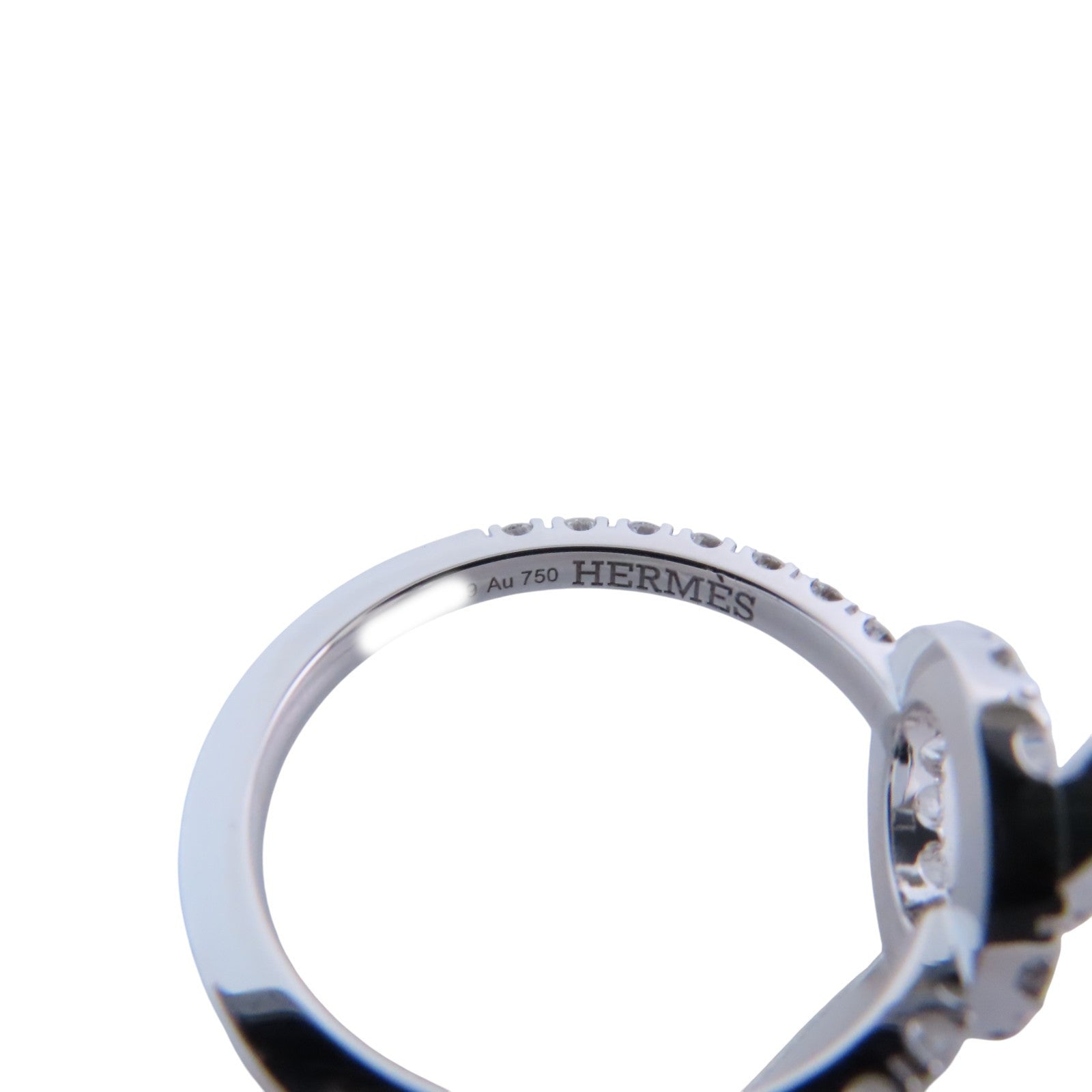 HERMES Finessee Diamond Ring 18K White Gold #54 US#6.5