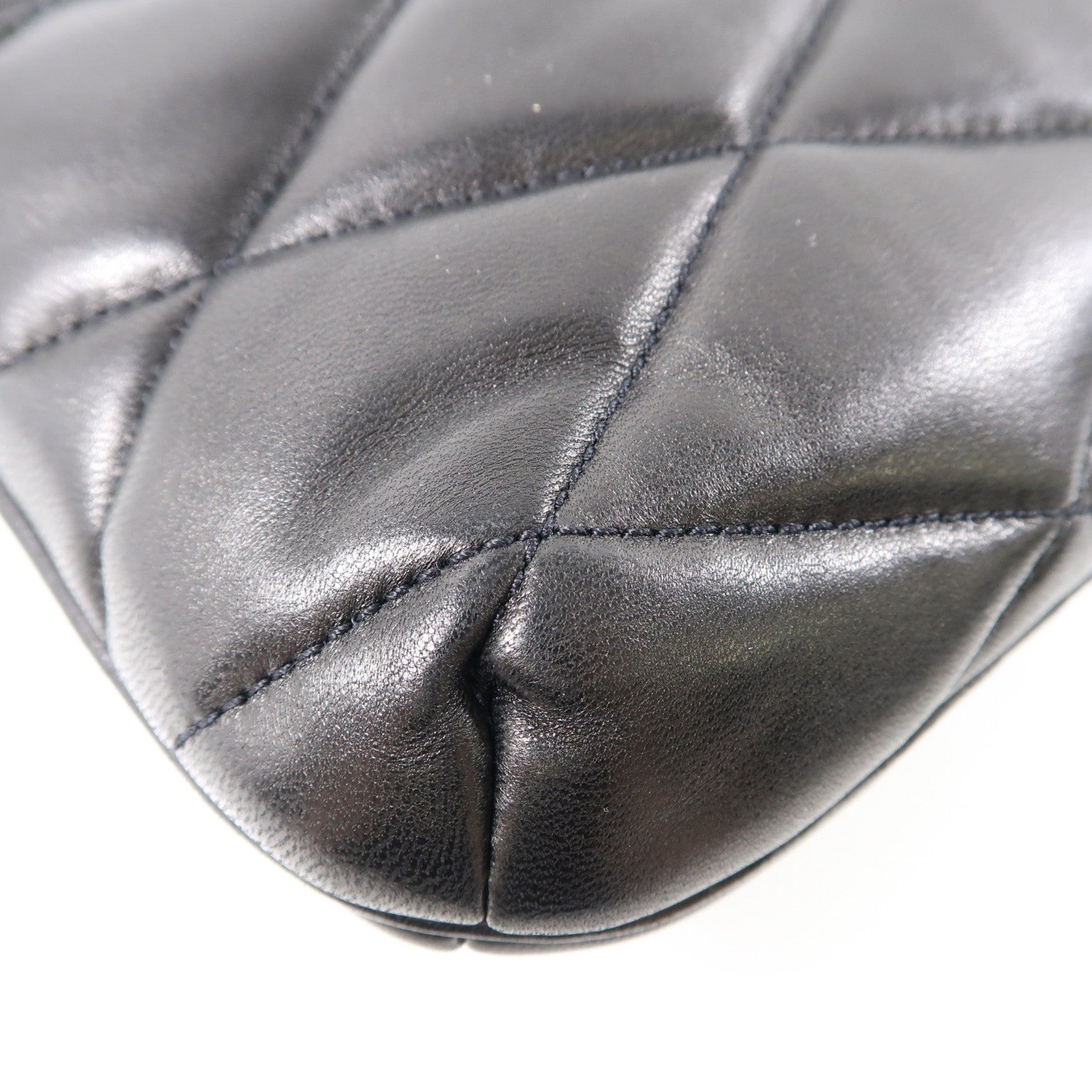SAINT LAURENT 羊皮皮革LE57金扣肩背袋黑色