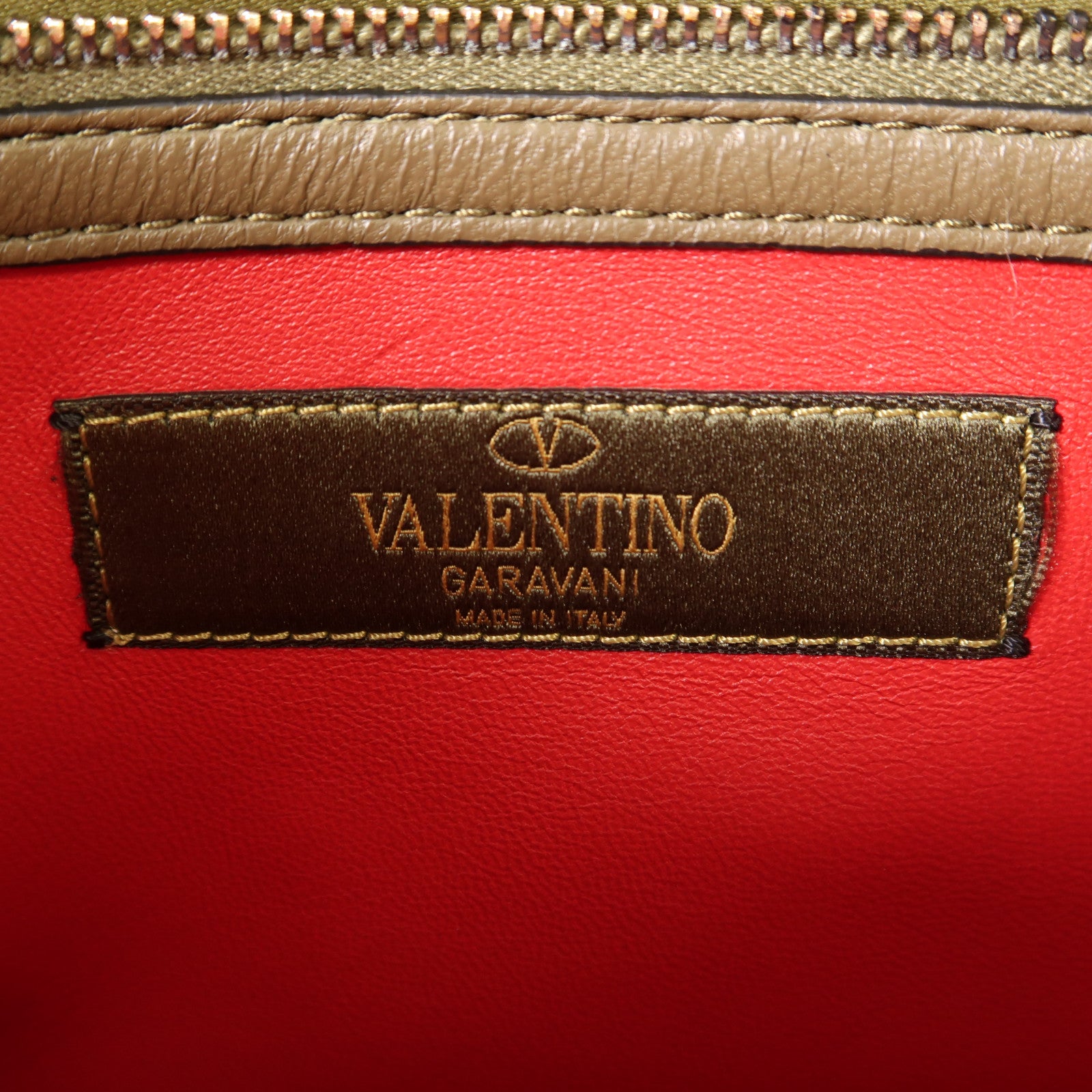 Valentino 牛皮皮革/帆布Clutch金扣手拿包