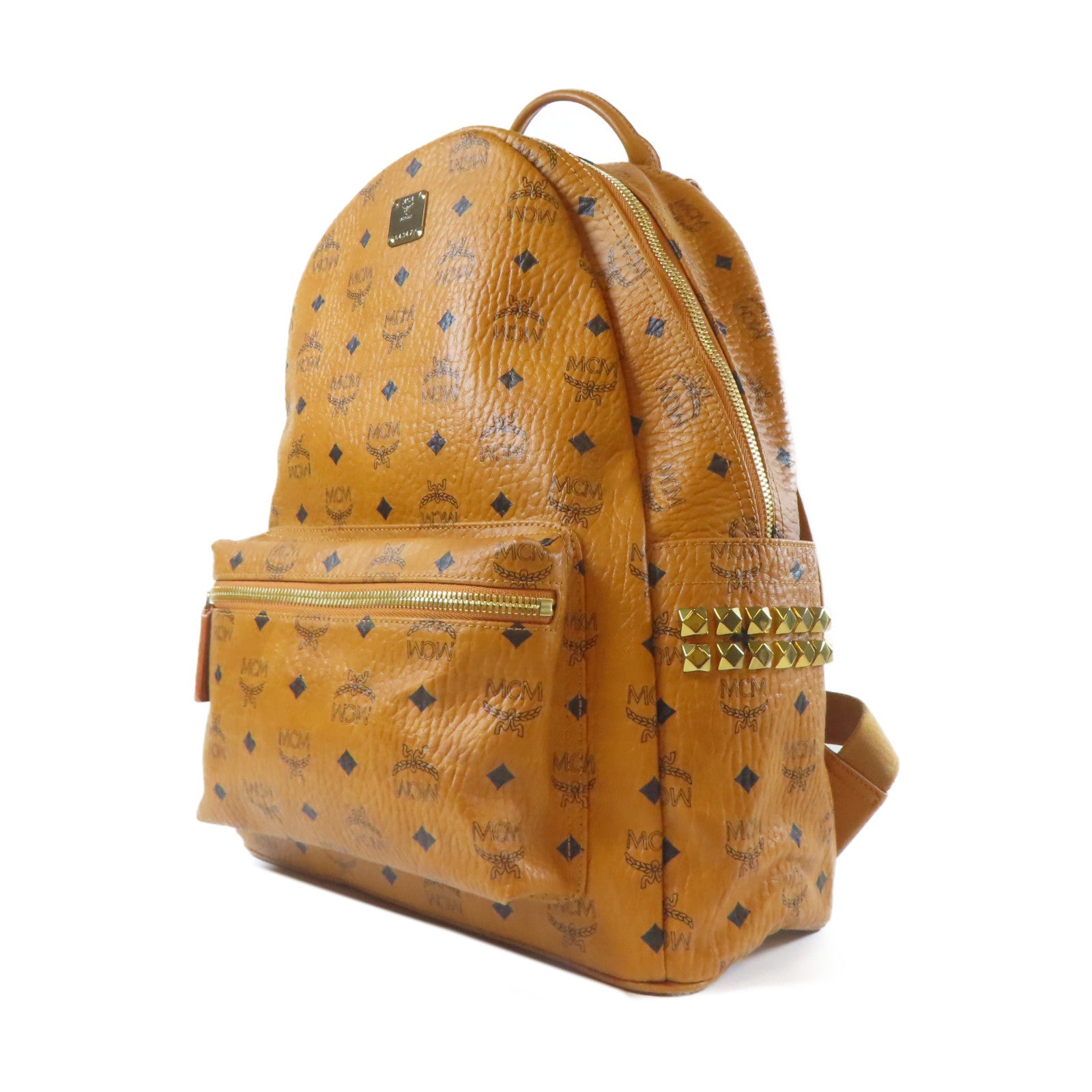 MCM 【激減優惠】皮革Starkside Studs Backpack金扣背包棕色
