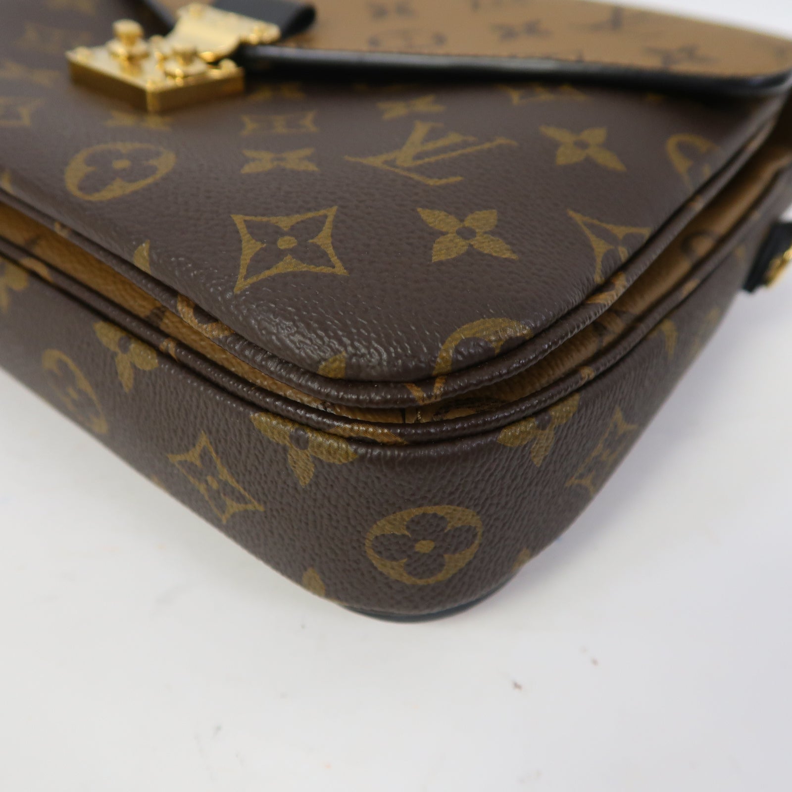 LOUIS VUITTON Monogram Reverse Pochette Metis金扣手挽肩背兩用袋啡色