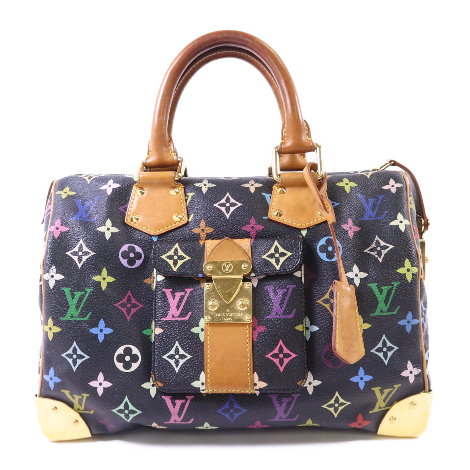 LOUIS VUITTON Monogram Multicolore Speedy 30金扣手挽袋