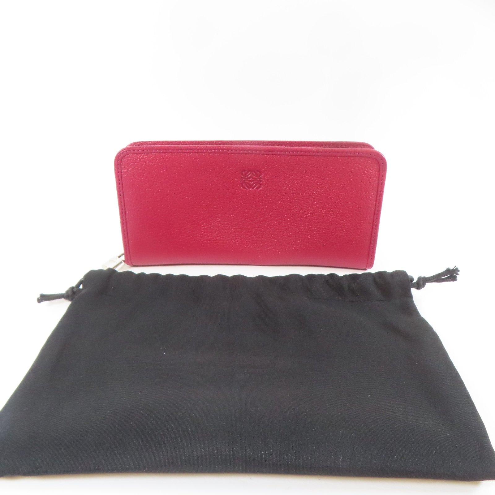 LOEWE 【激減優惠】牛皮皮革Long Wallet銀扣長錢包紅色