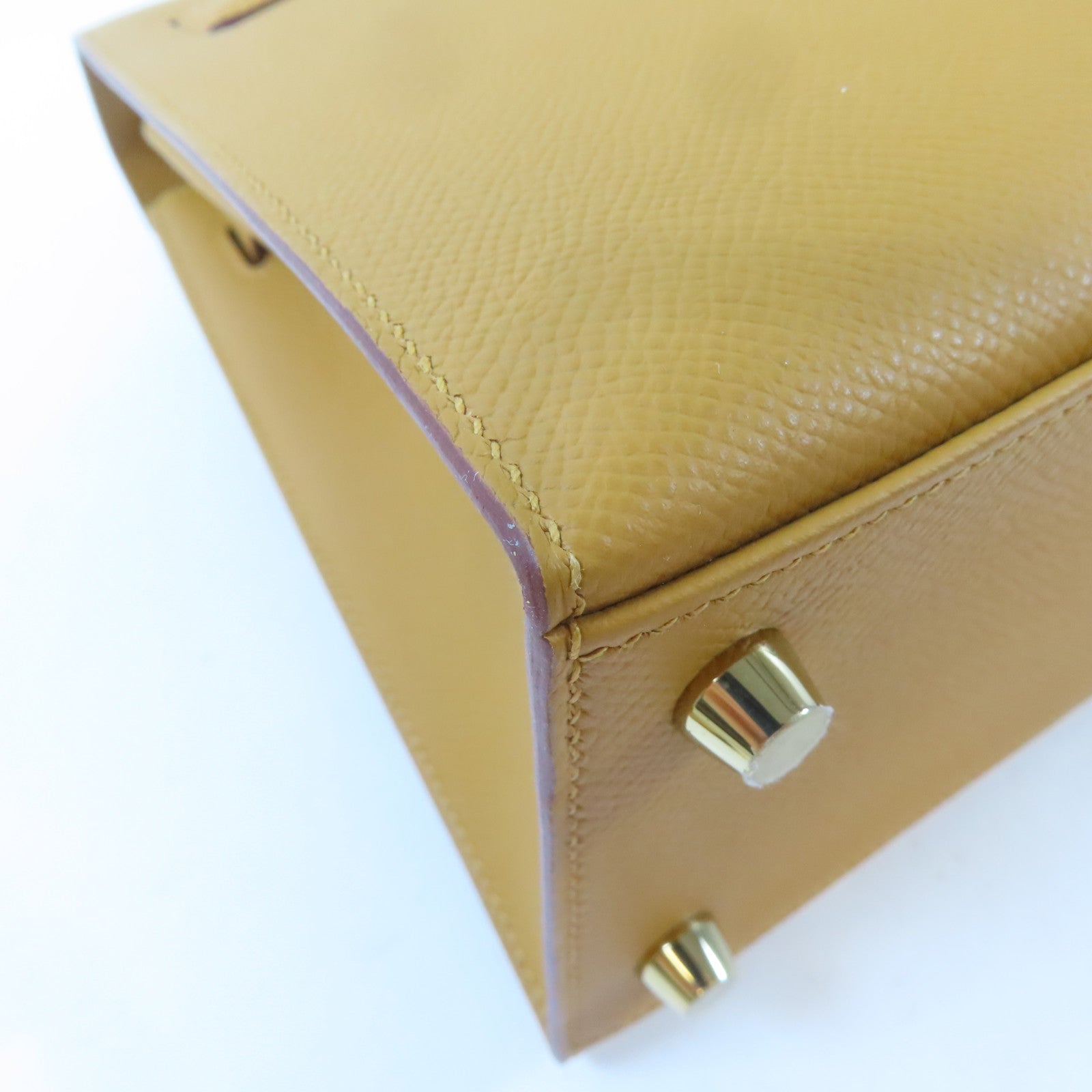 HERMES Epsom皮革Kelly 25金扣手挽肩背兩用袋Sesame/啡色