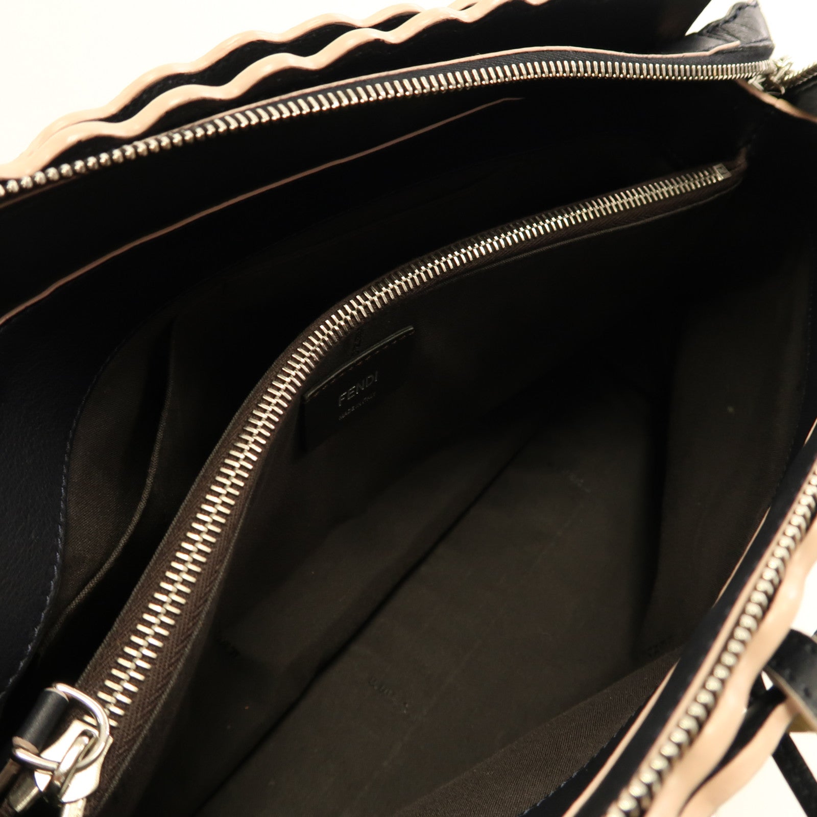 FENDI 牛皮皮革By The Way銀扣手挽肩背兩用袋黑色