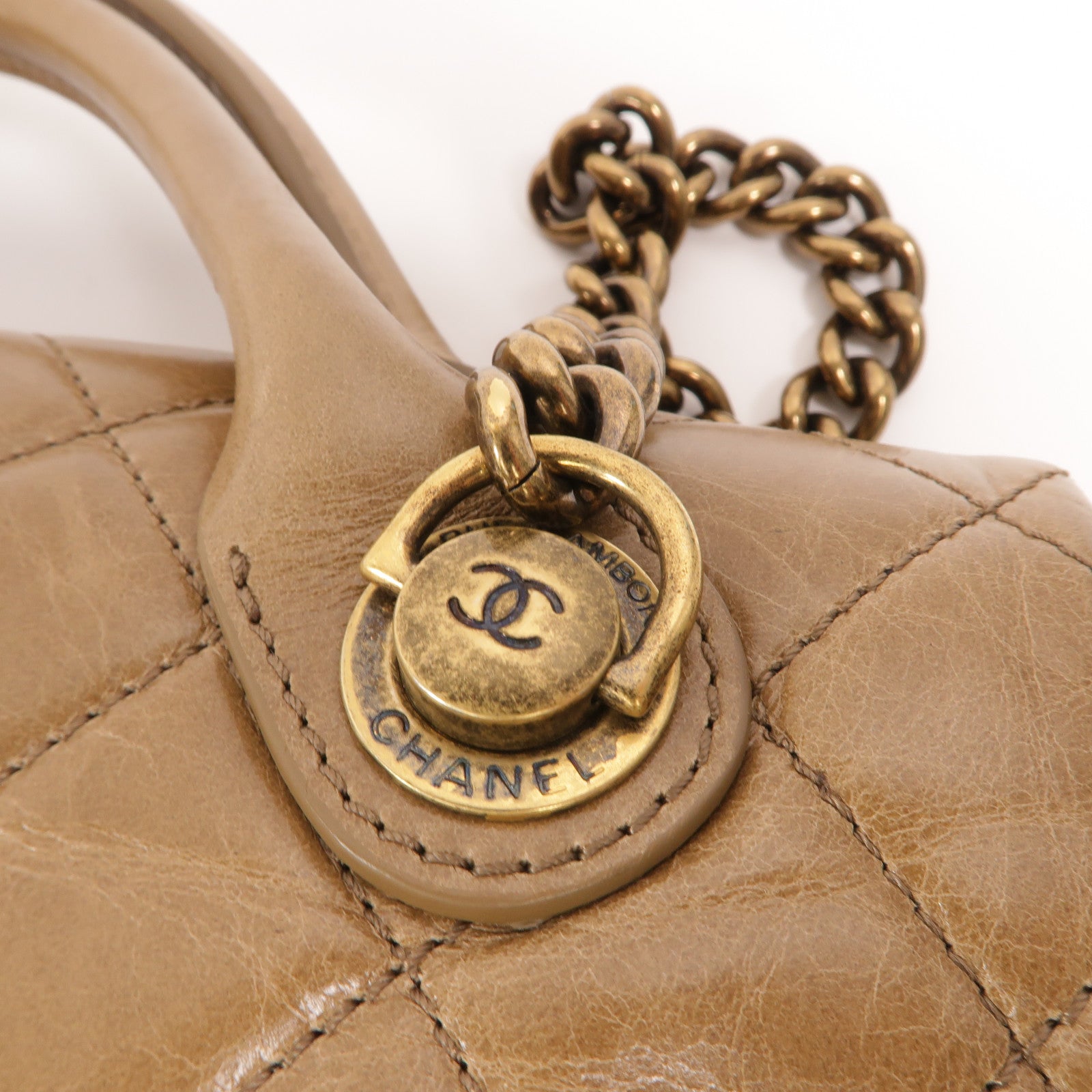 CHANEL 牛皮皮革Chain Shoulder手挽肩背兩用袋