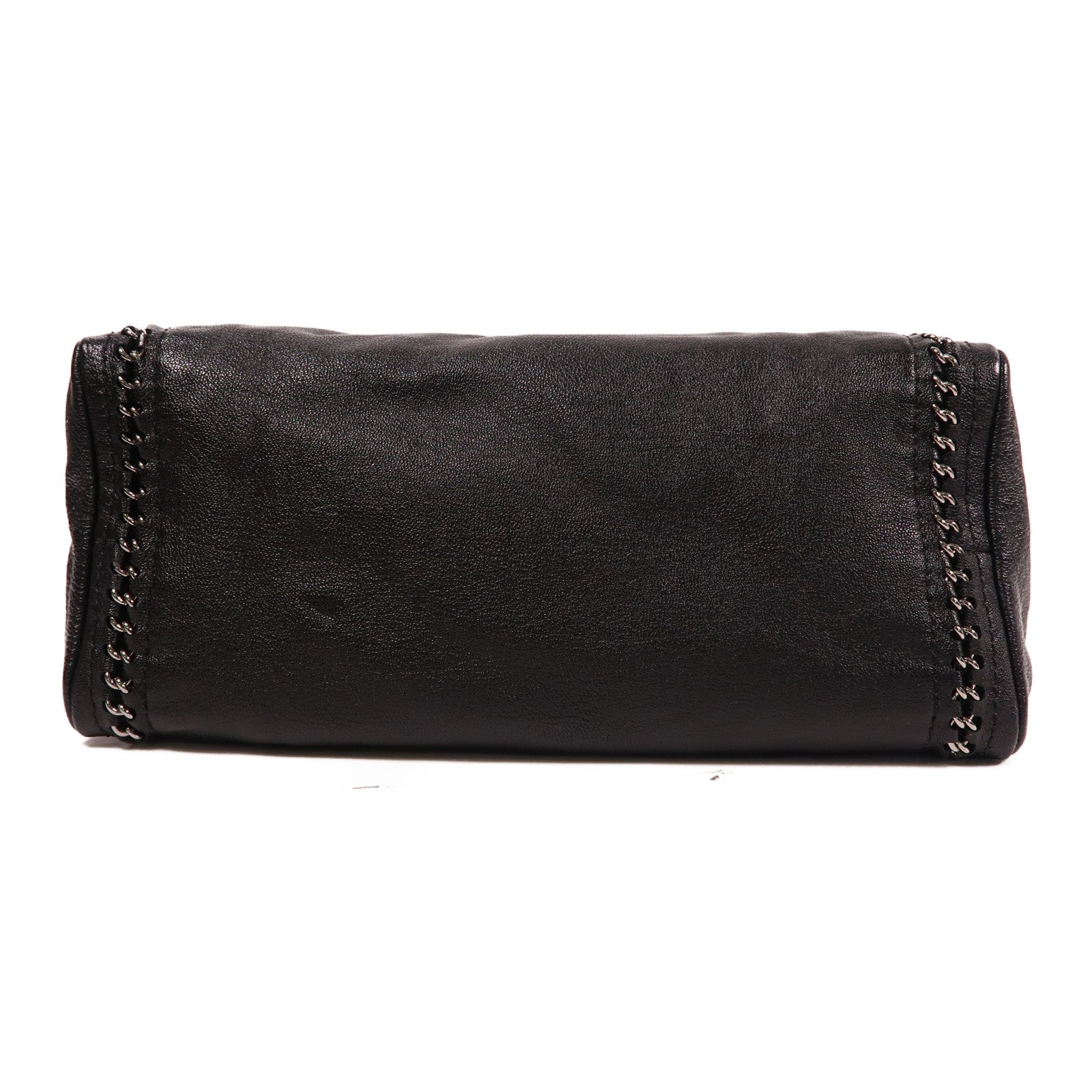 CHANEL 羊皮皮革Luxe ligne bowler bag銀扣肩背袋黑色