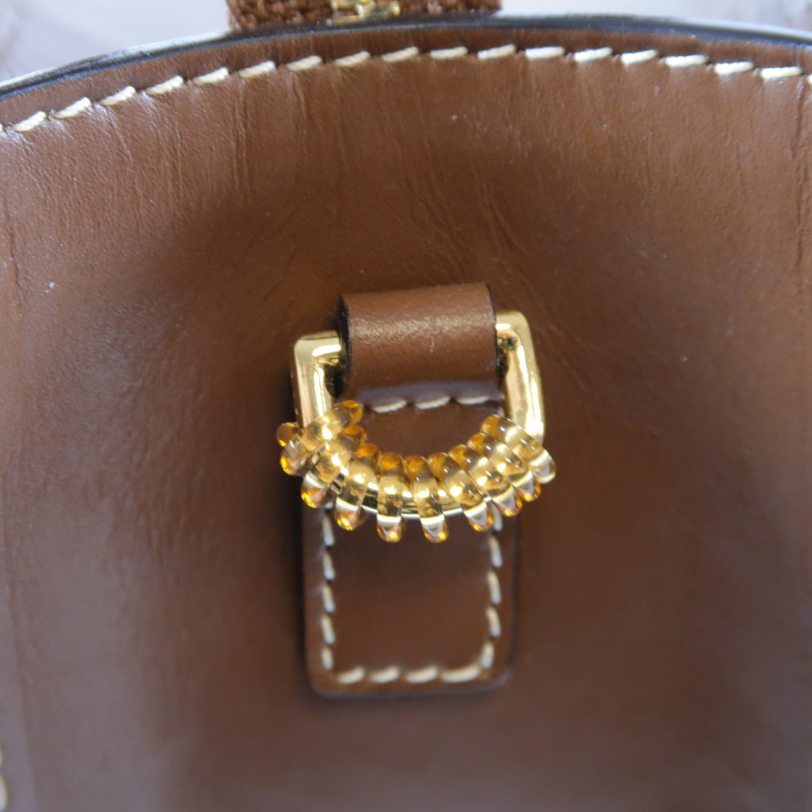 BALLY 牛皮皮革Mini Tote Bag金扣手挽肩背兩用袋啡色