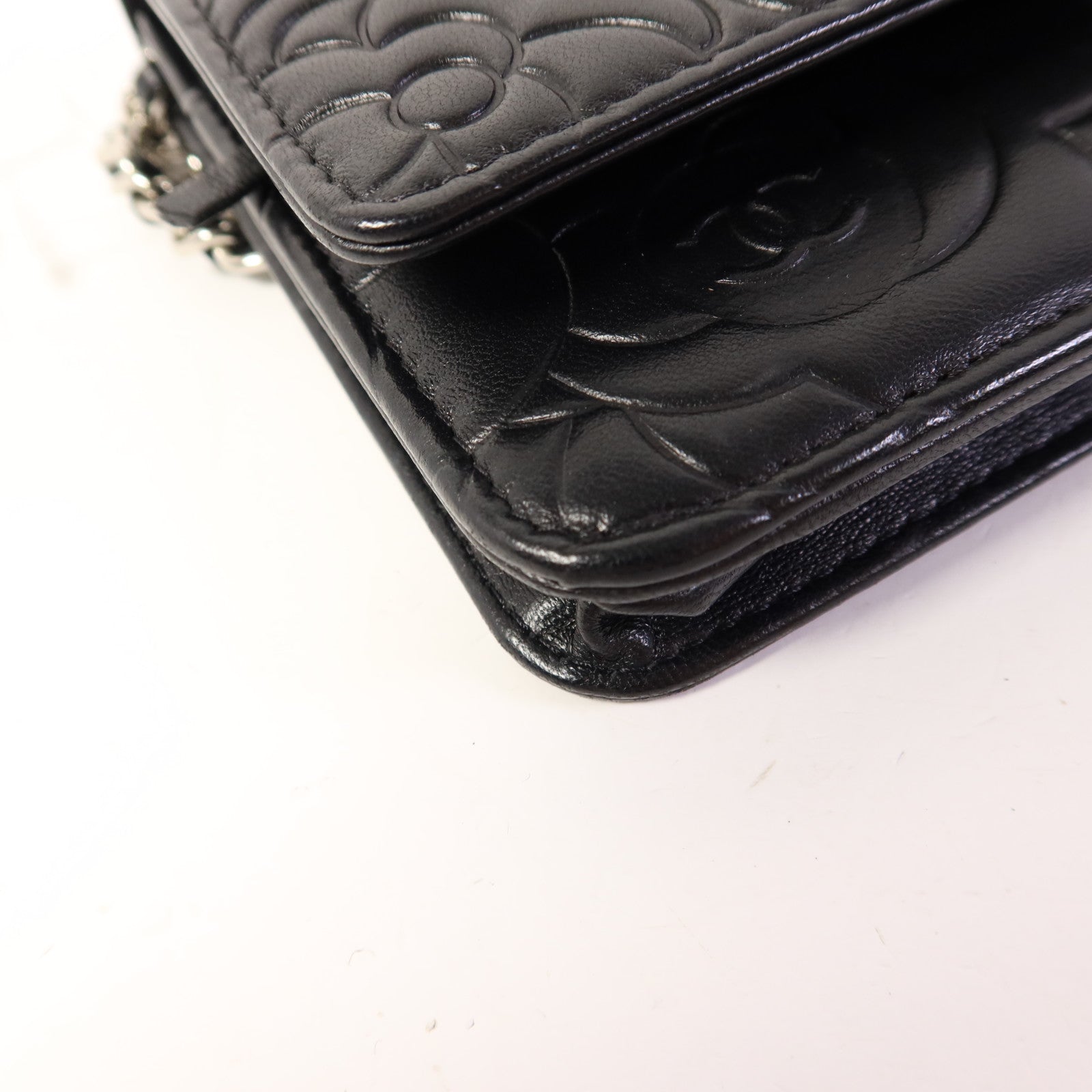 CHANEL 羊皮皮革WOC Wallet On Chain銀扣鏈帶肩背袋