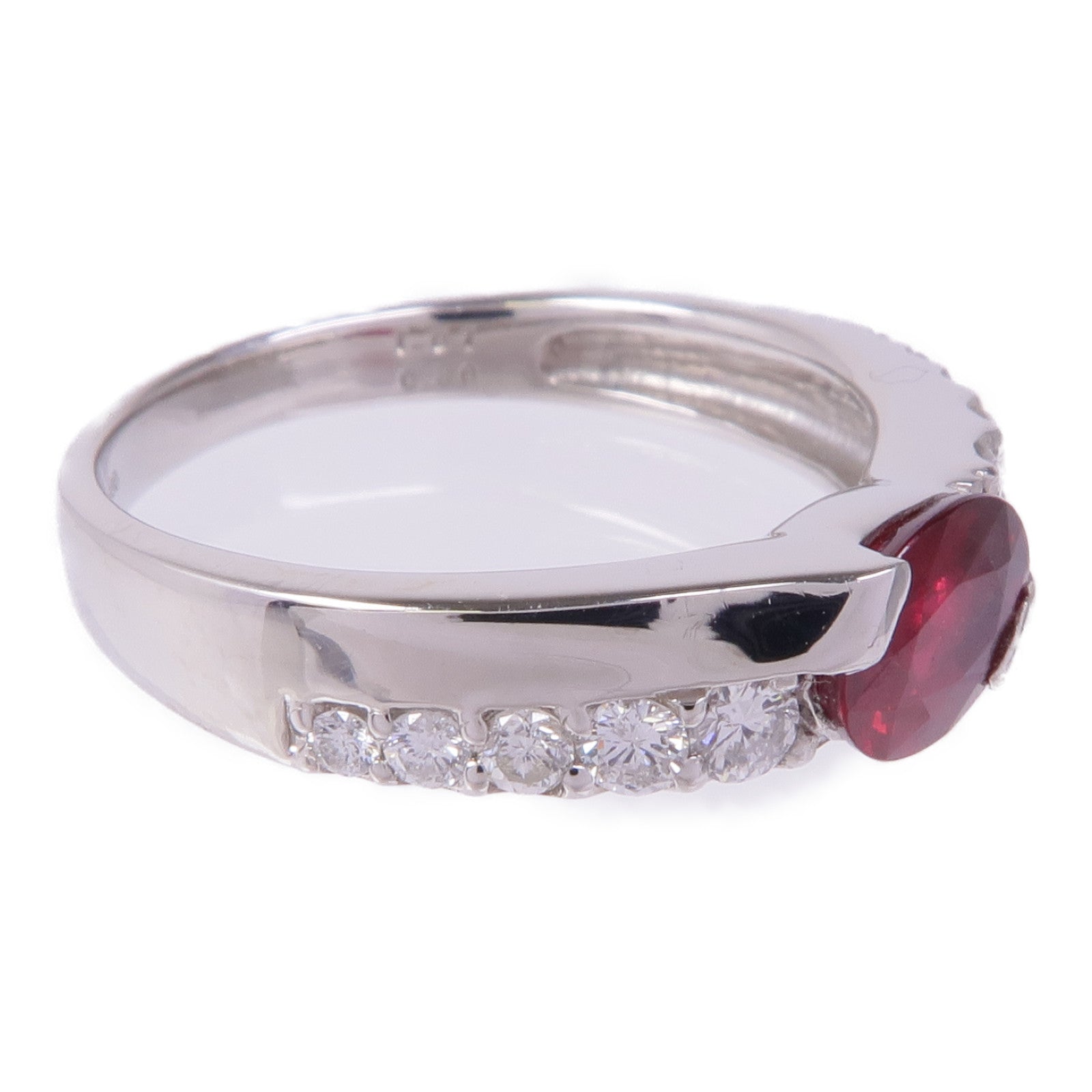 JEWELRY PT900鉑金Ruby Diamond Ring紅寶石/鑽石戒指US#6.75