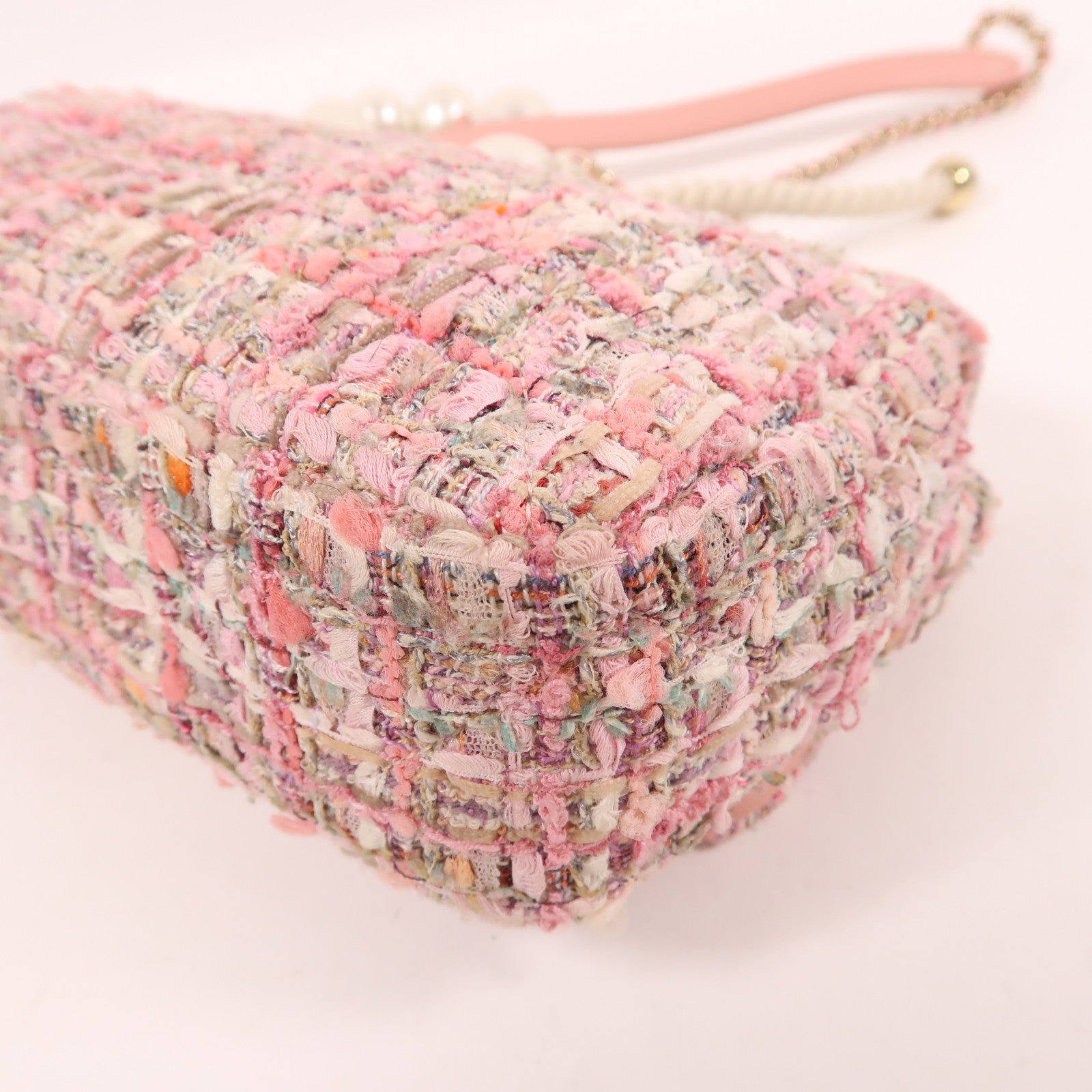 CHANEL Tweed Pearl Shoulder Bag金扣手挽肩背兩用袋