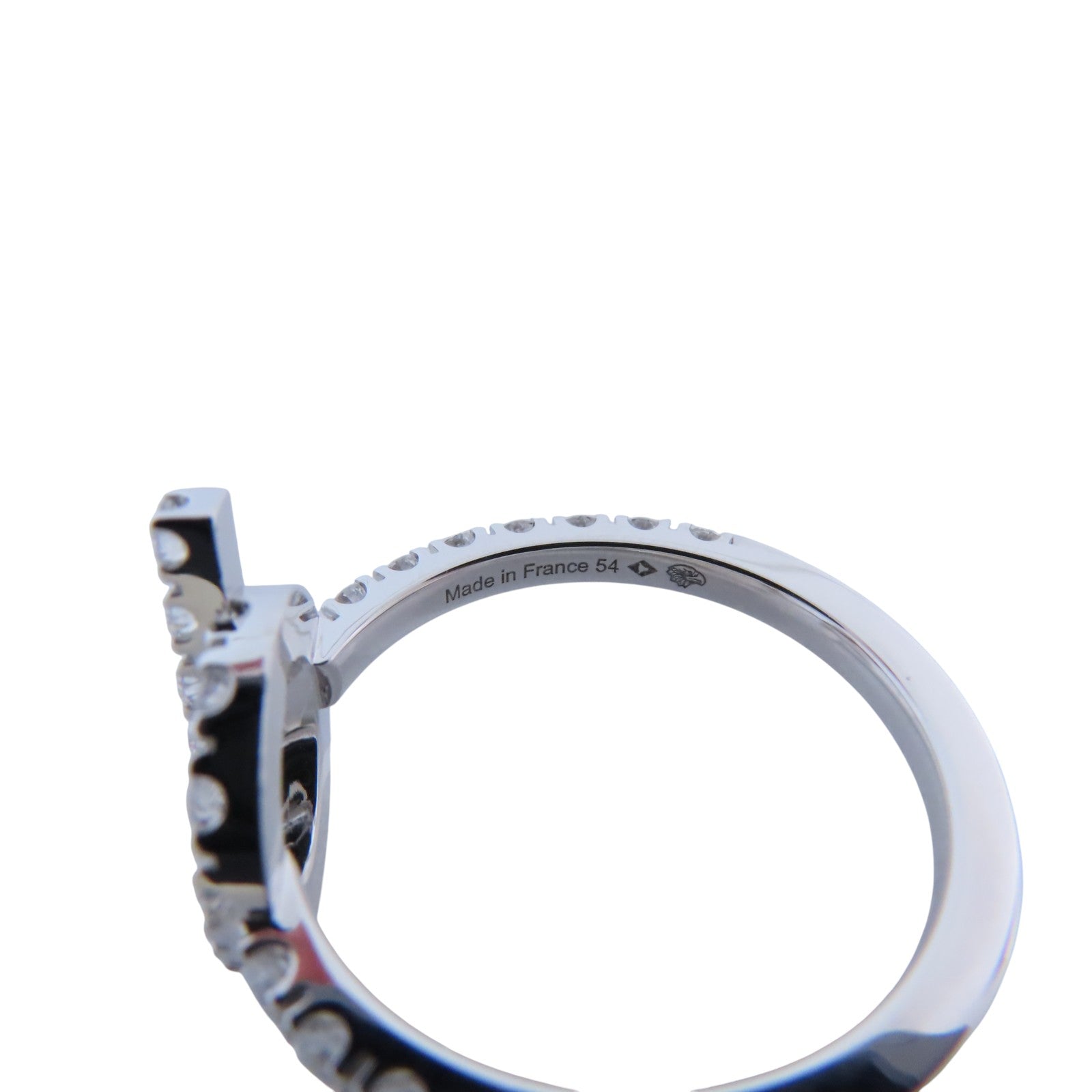 HERMES Finessee Diamond Ring 18K White Gold #54 US#6.5
