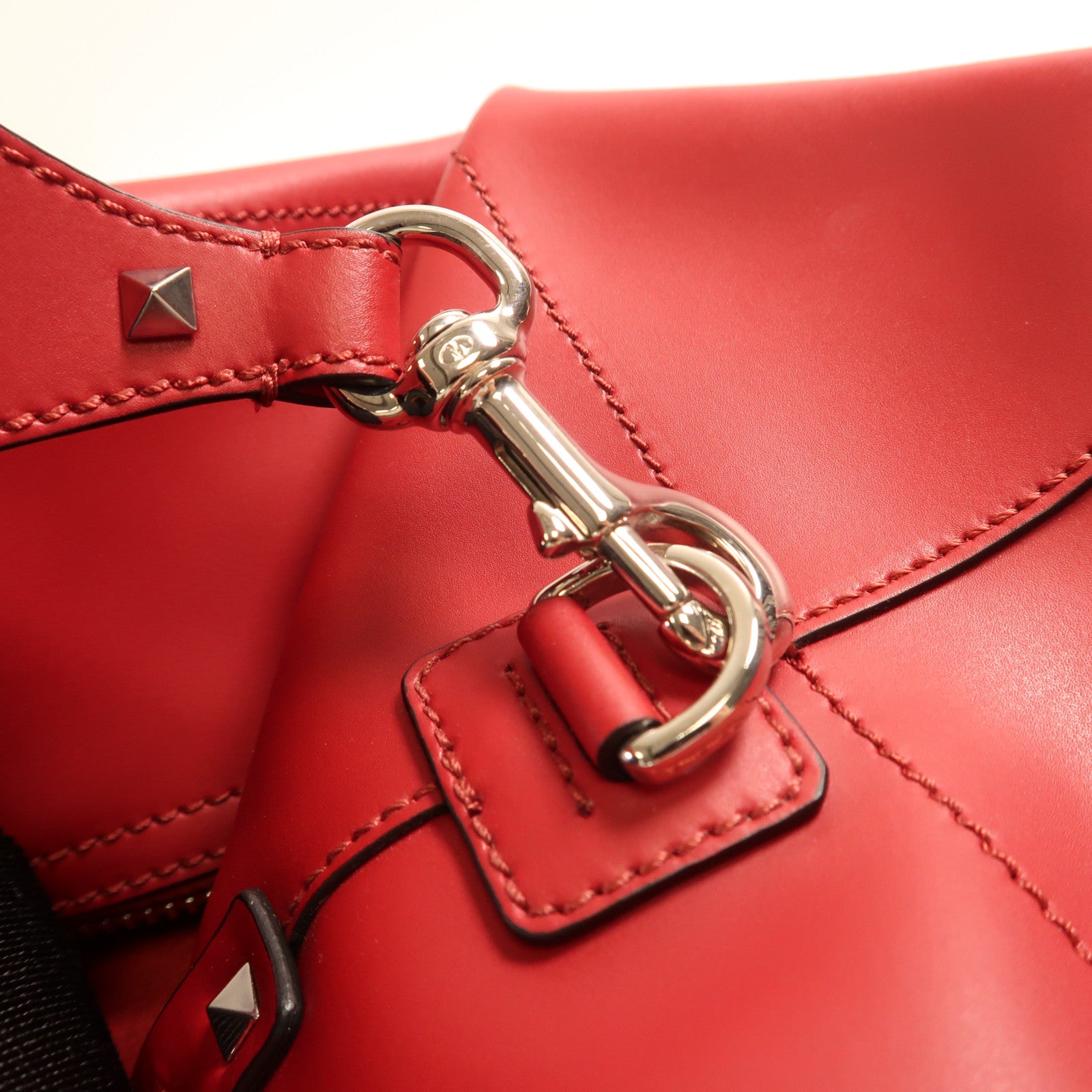 Valentino 牛皮皮革Shoulder Bag銀扣手挽肩背兩用袋