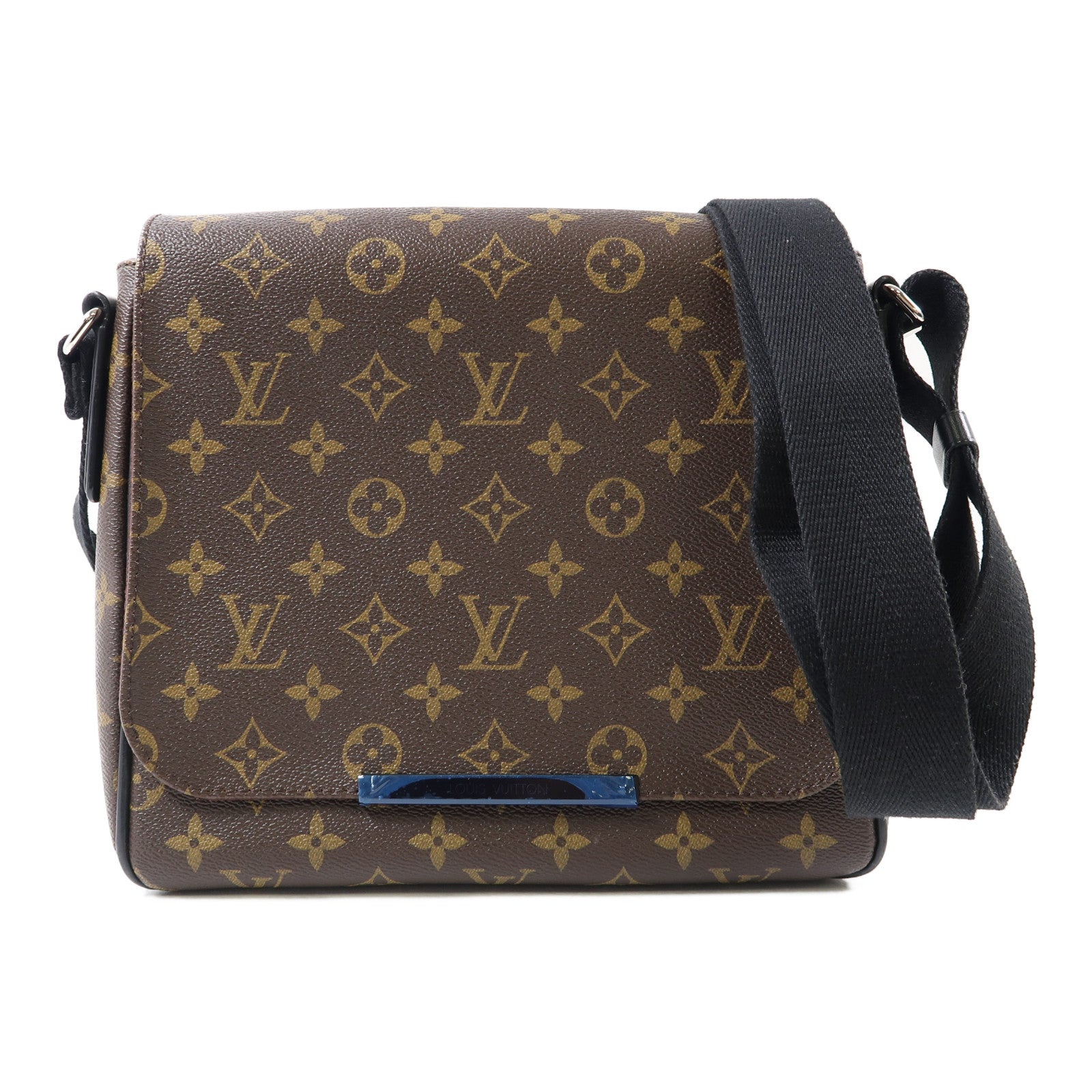 LOUIS VUITTON Monogram District PM銀扣肩背袋啡色