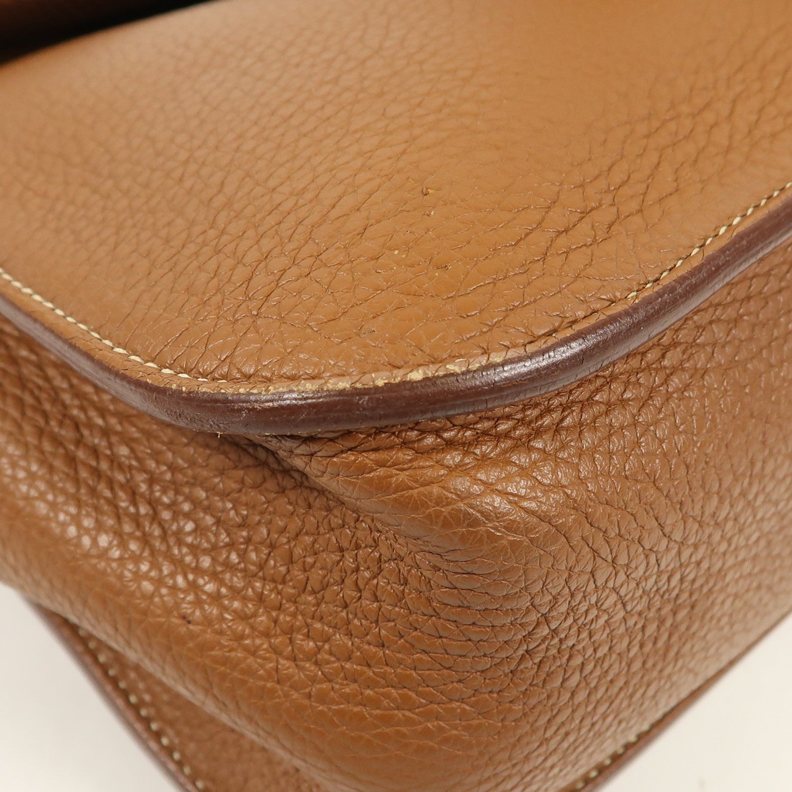 HERMES Clemence皮革Halzan 31銀扣手挽肩背兩用袋Gold