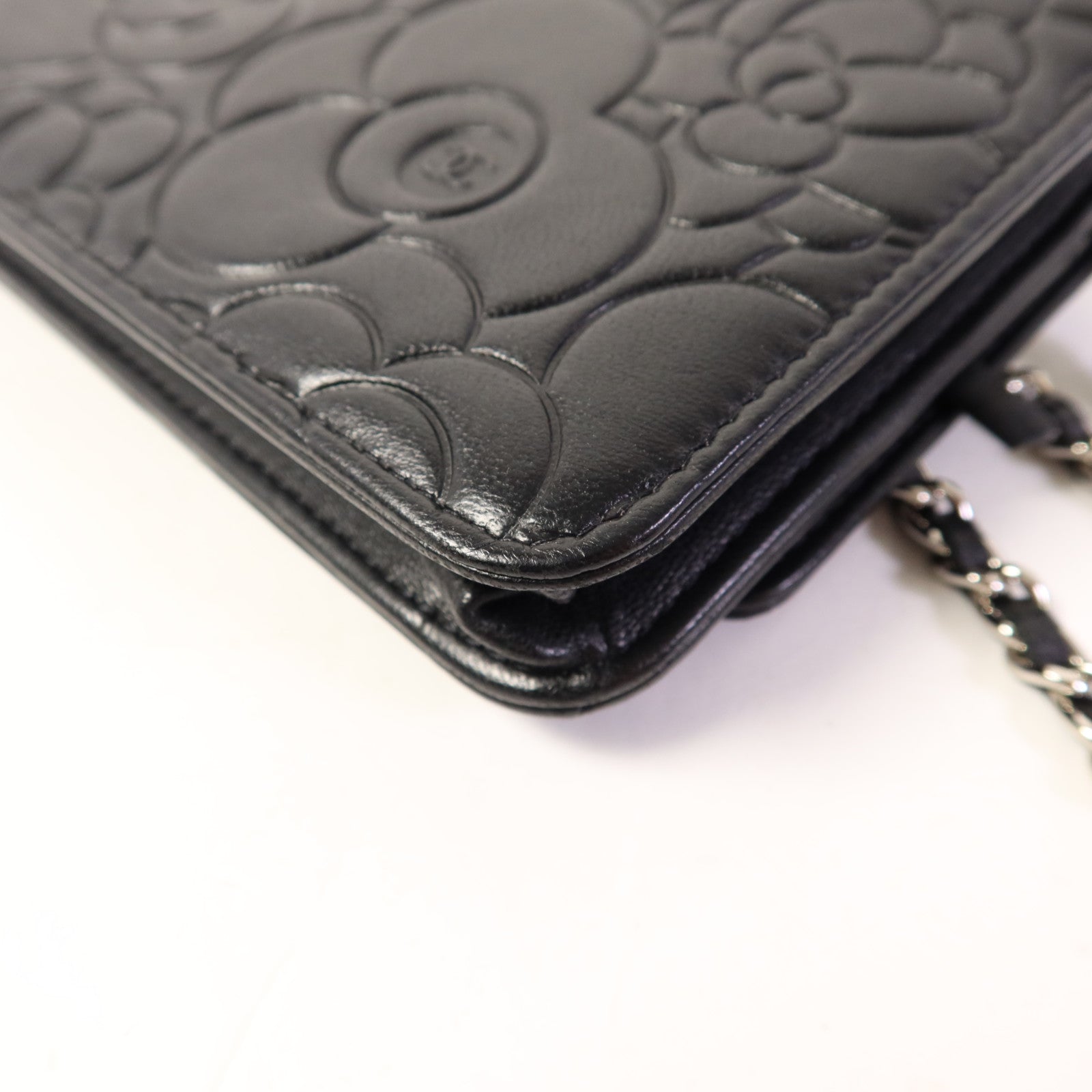CHANEL 羊皮皮革WOC Wallet On Chain銀扣鏈帶肩背袋