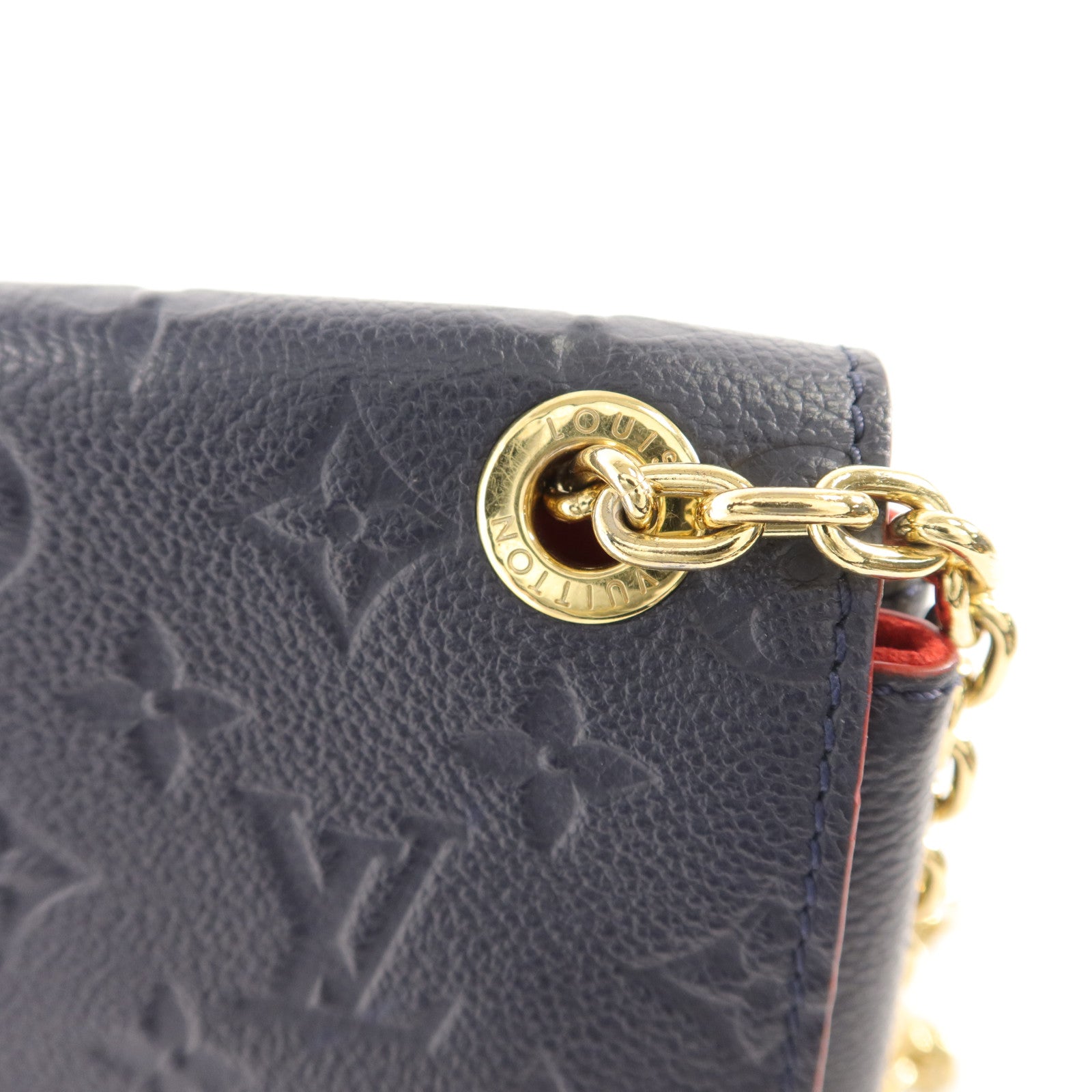 LOUIS VUITTON Monogram Empreinte Vavin PM肩背袋深藍色