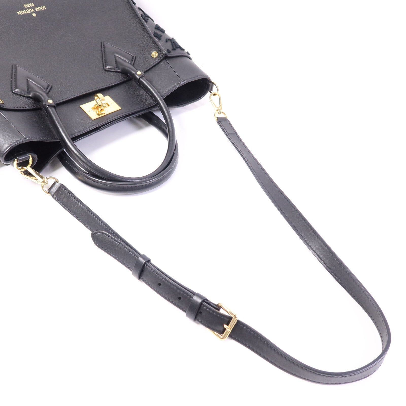 LOUIS VUITTON 牛皮皮革On My Side MM金扣手挽肩背兩用袋