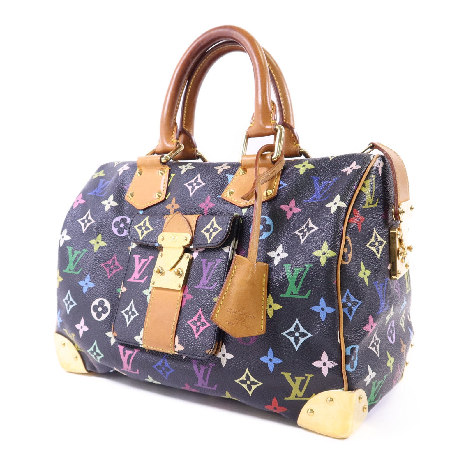 LOUIS VUITTON Monogram Multicolore Speedy 30金扣手挽袋