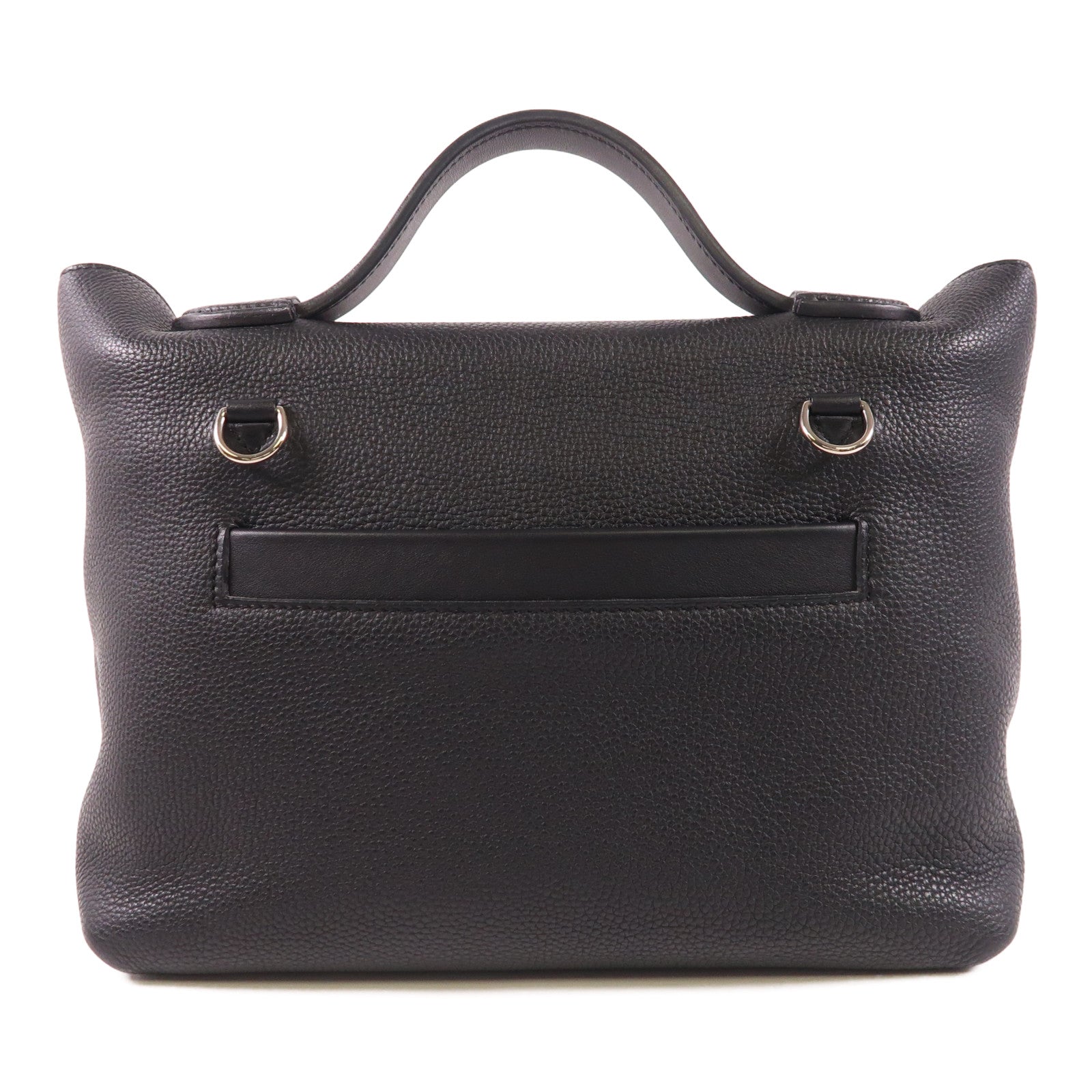 HERMES Togo皮革24/24 29cm銀扣手挽肩背兩用袋Noir