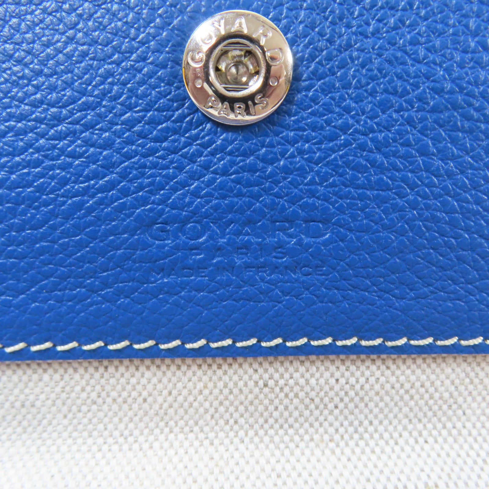 GOYARD 塗層帆布Saint Louis PM銀扣手挽袋藍色