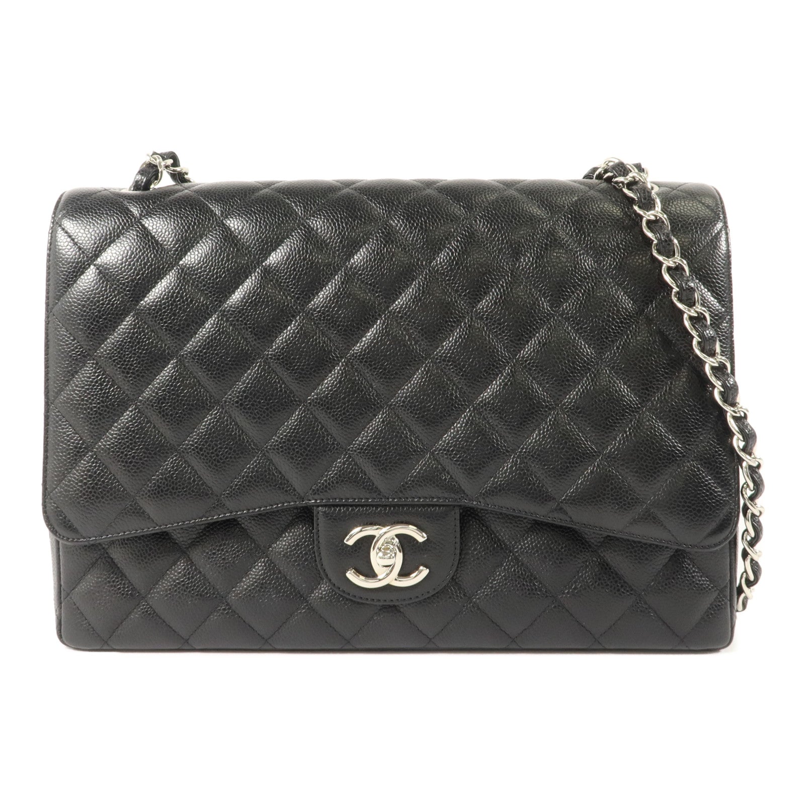 CHANEL 牛皮皮革Maxi Classic鏈帶肩背袋