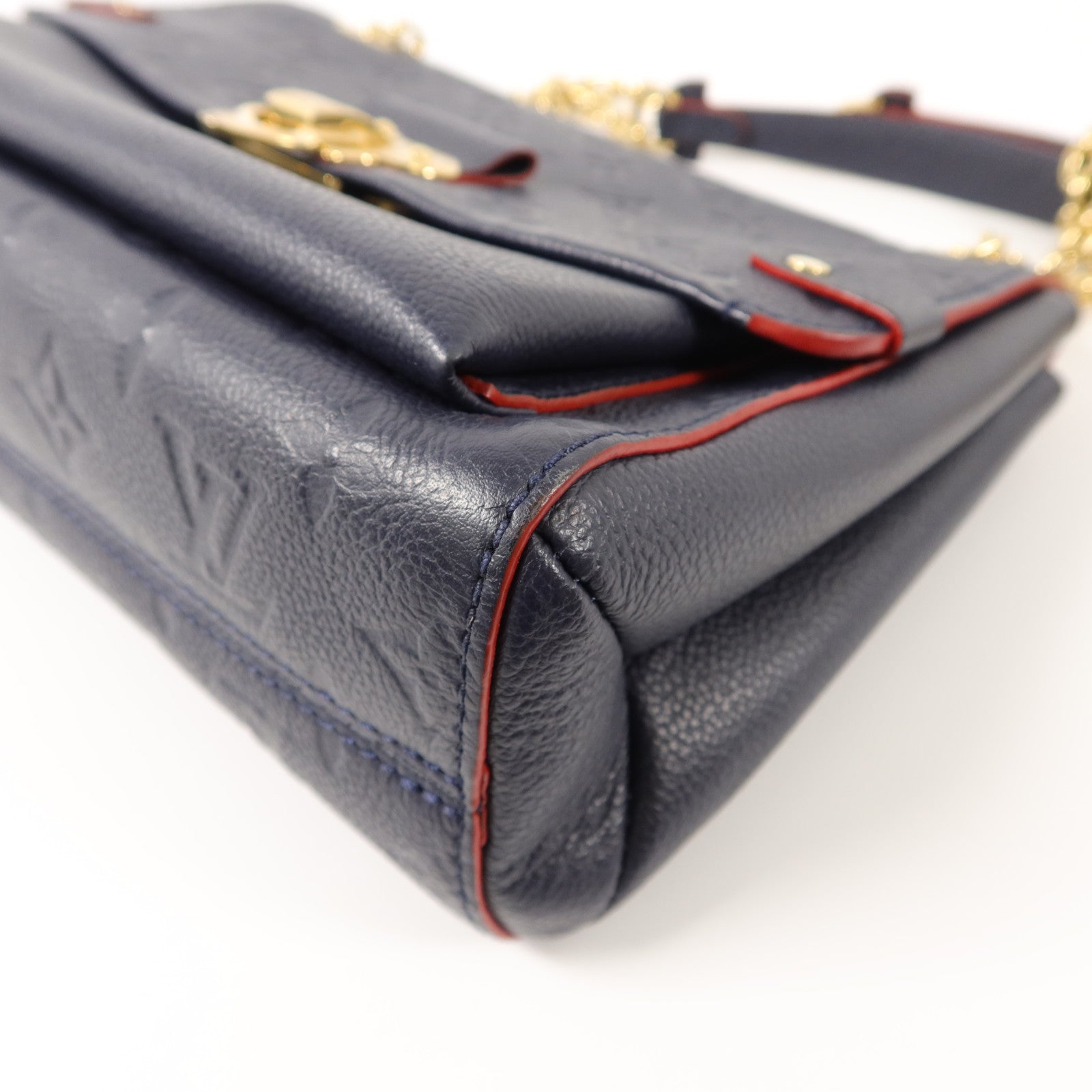 LOUIS VUITTON Monogram Empreinte Vavin PM肩背袋深藍色