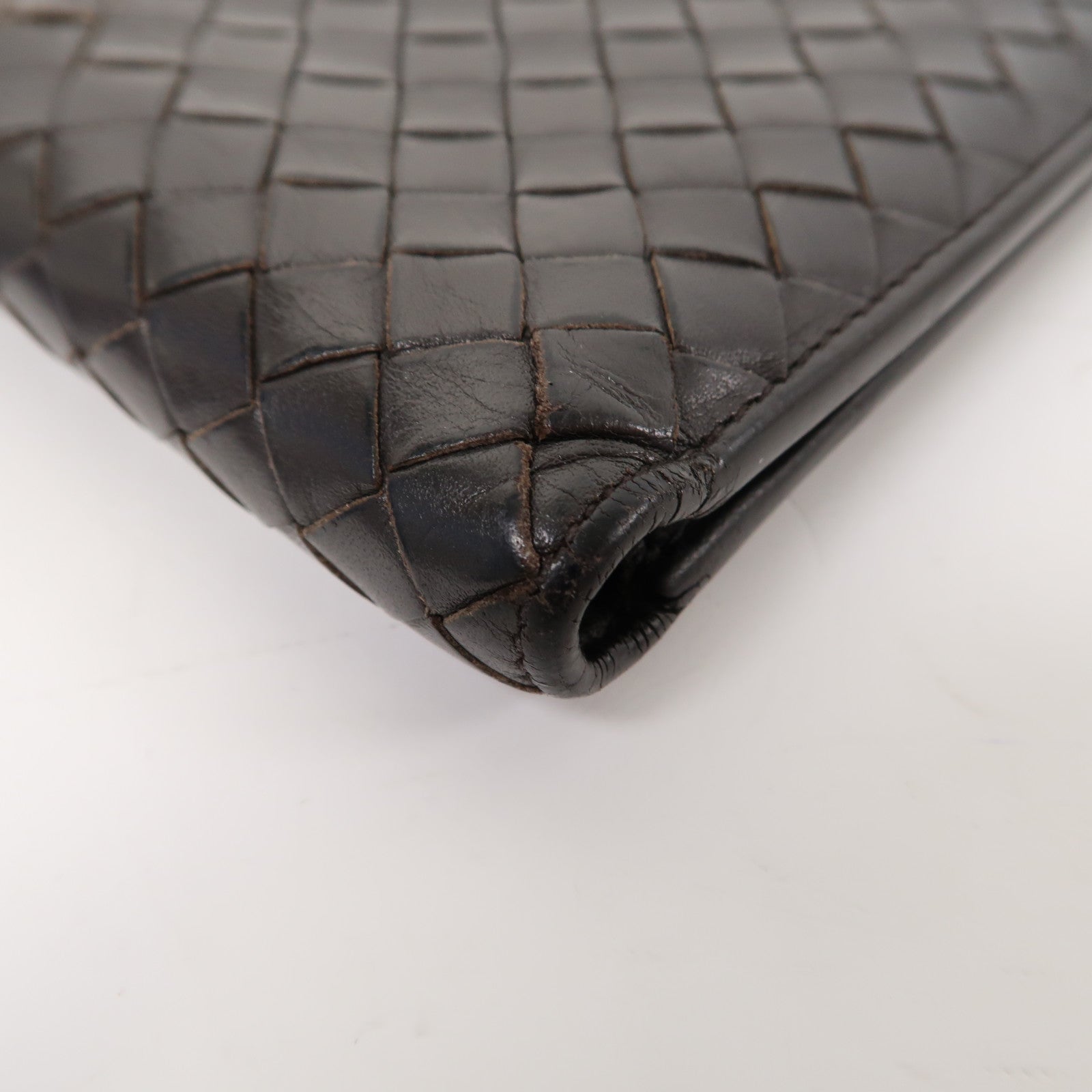 BOTTEGA VENETA 【激減優惠】織紋羊皮皮革Wallet錢包啡色