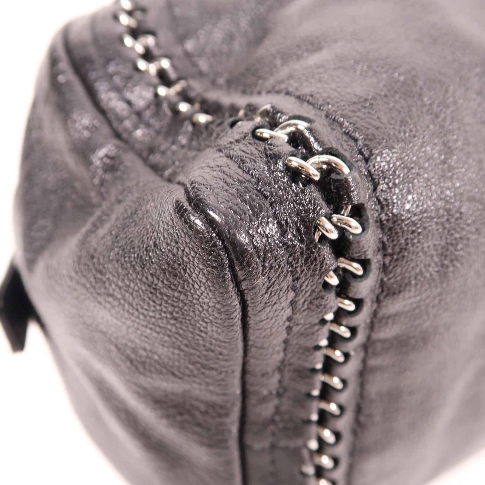 CHANEL 羊皮皮革Luxe ligne bowler bag銀扣肩背袋黑色