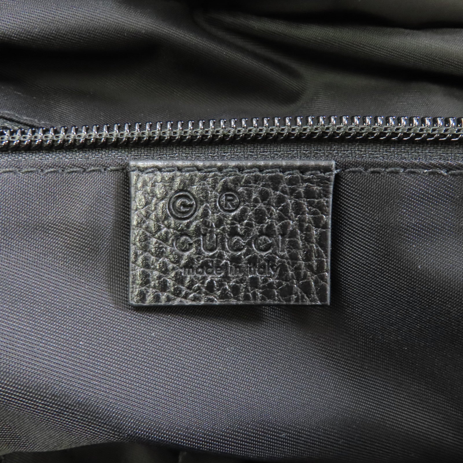 GUCCI 尼龍/皮革GG Guccissima銀扣手挽肩背兩用袋黑色