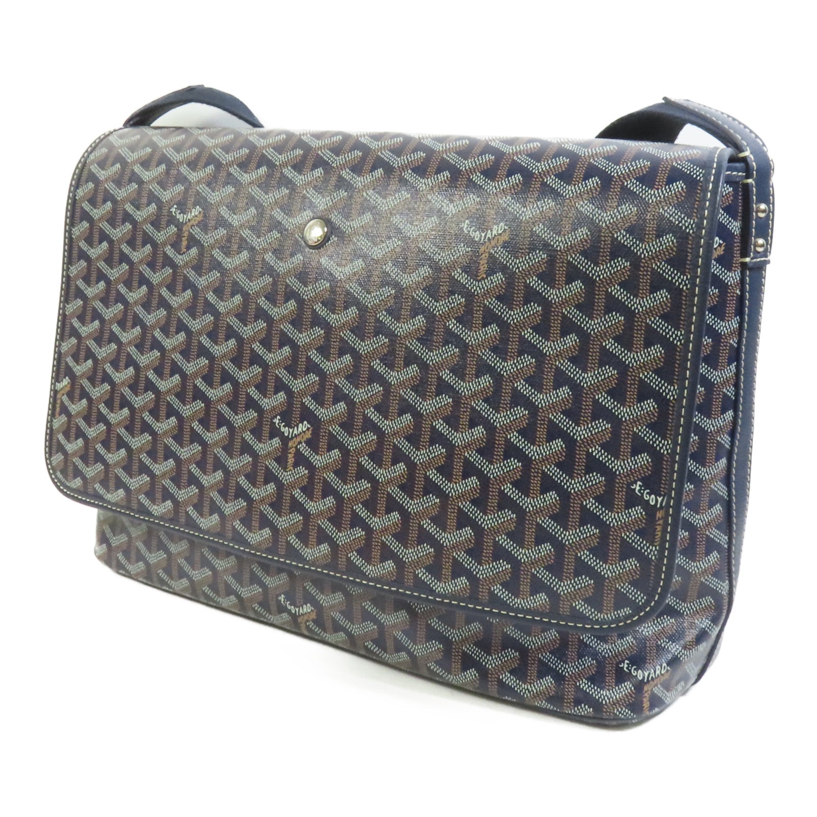 GOYARD 塗層帆布Capetien MM Messenger銀扣肩背袋