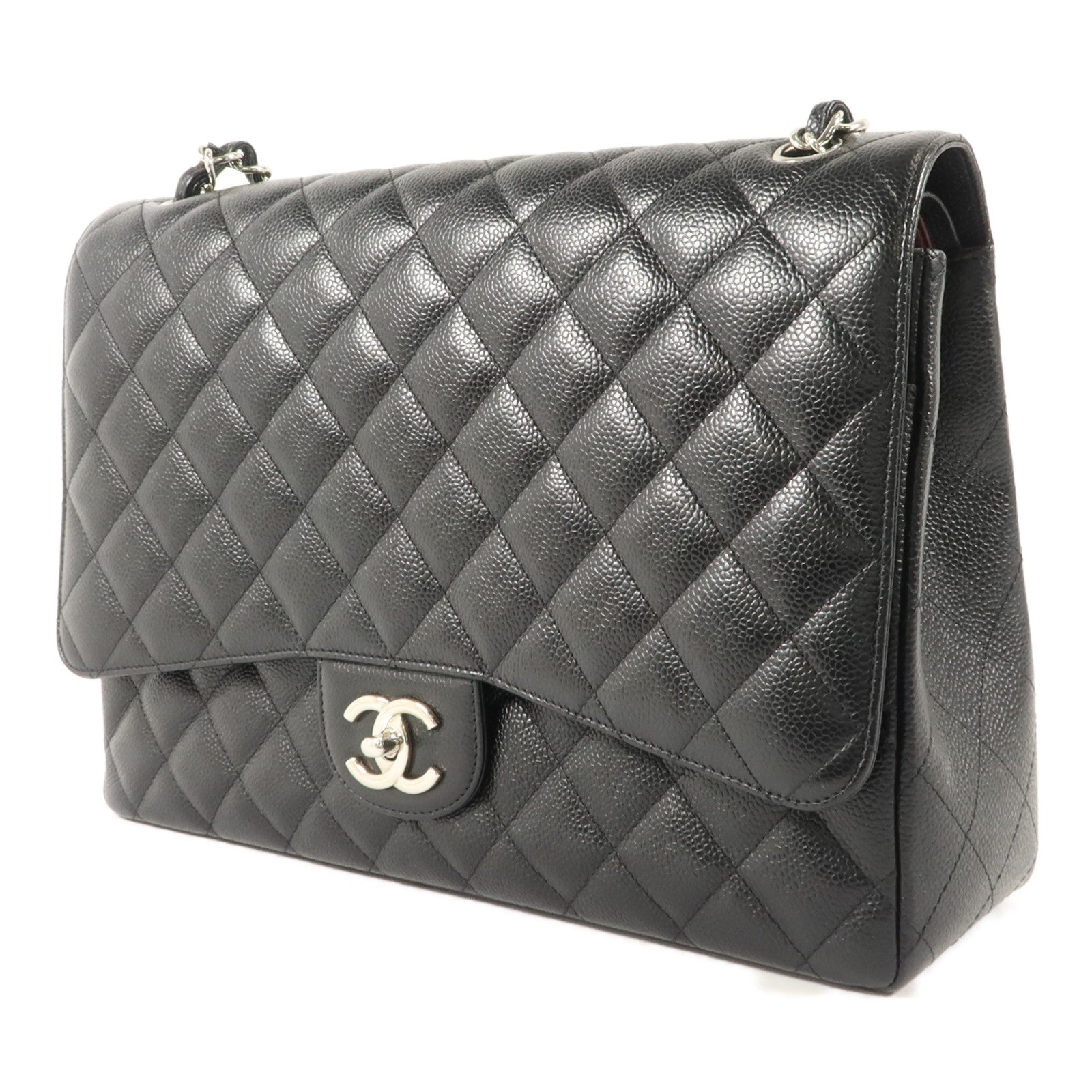 CHANEL 牛皮皮革Maxi Classic鏈帶肩背袋
