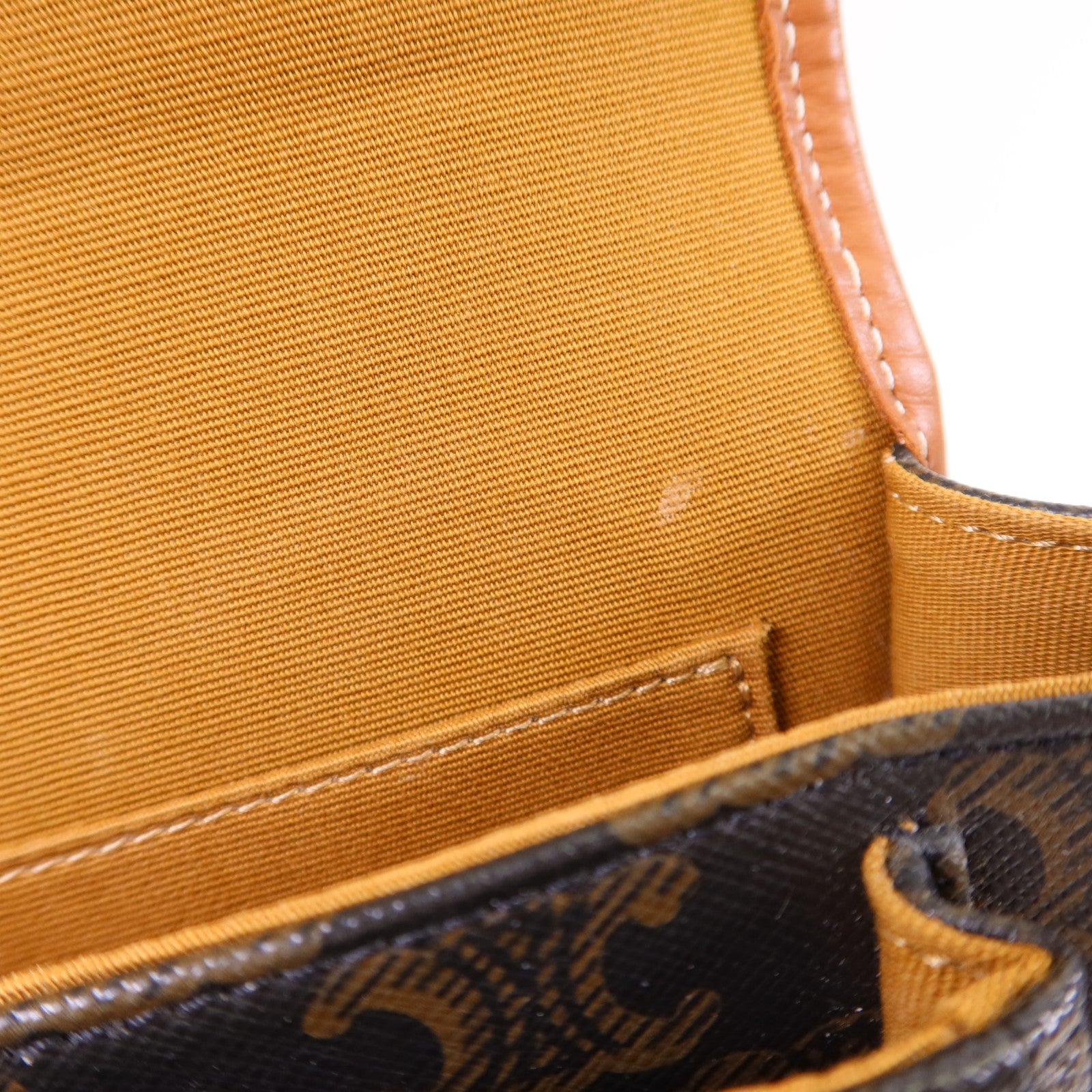 CELINE 塗層帆布Folco金扣肩背袋