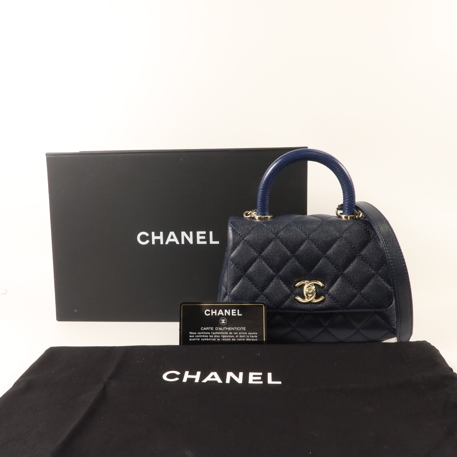 CHANEL 牛皮皮革Coco Handle Mini手挽肩背兩用袋