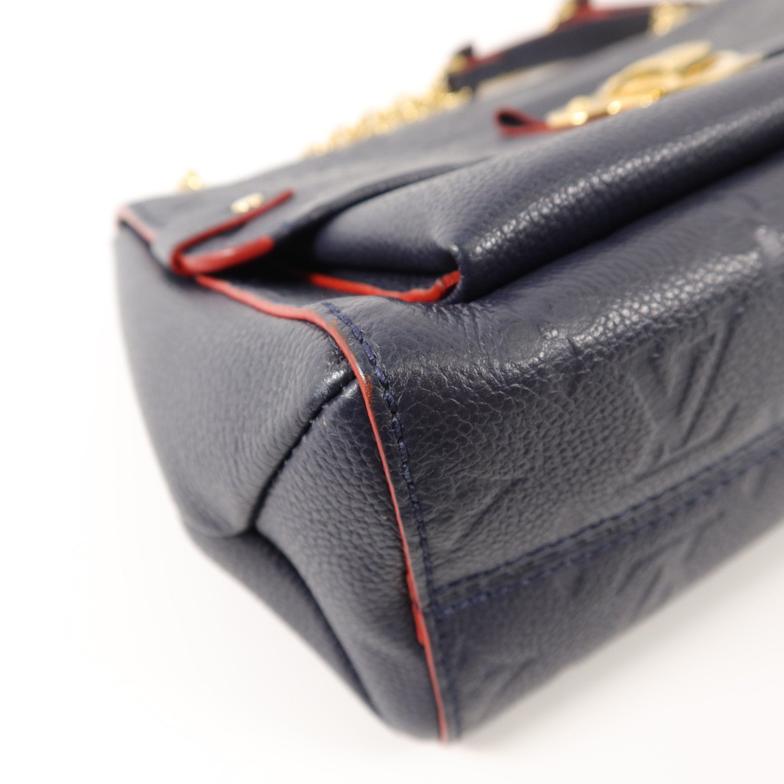 LOUIS VUITTON Monogram Empreinte Vavin PM肩背袋深藍色