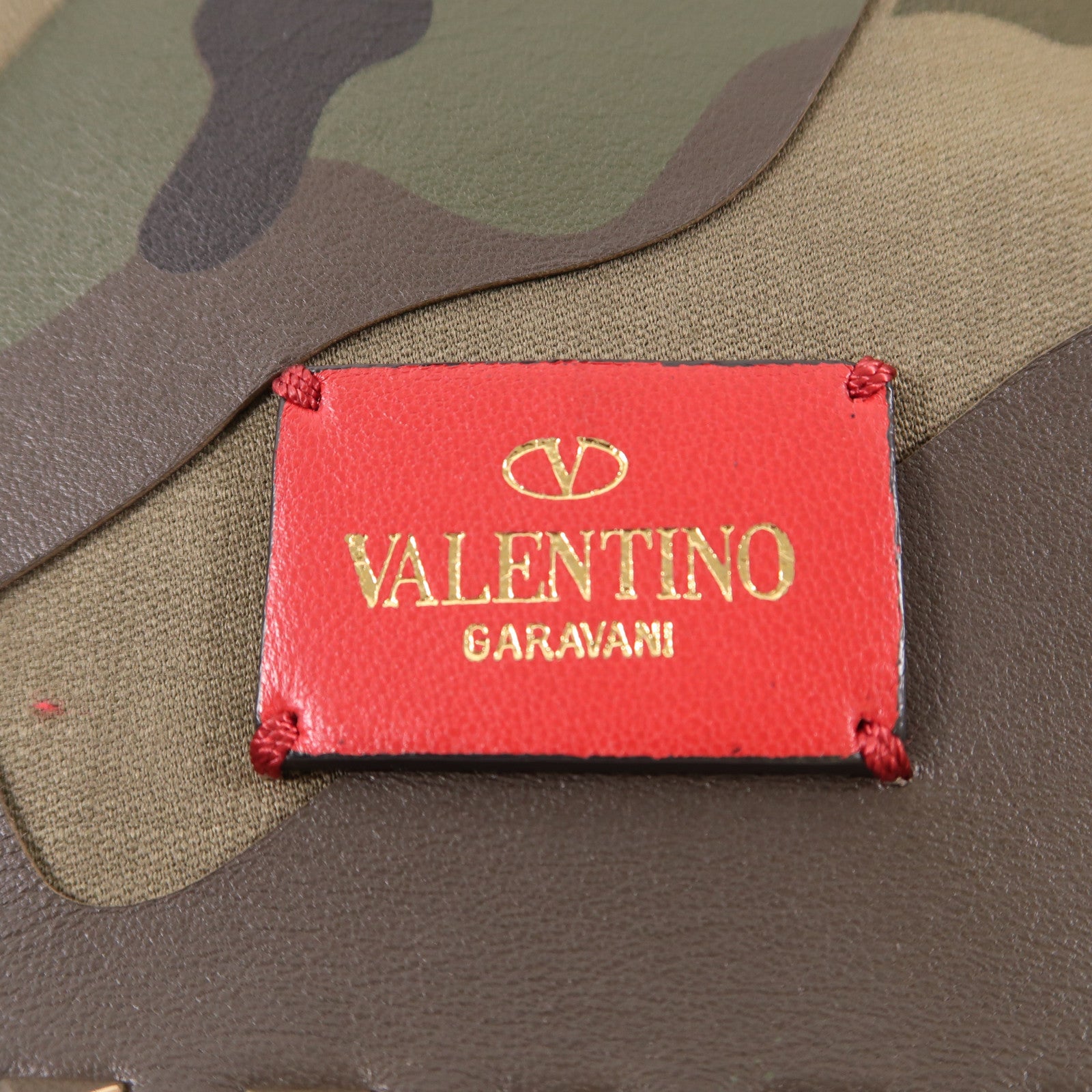 Valentino 牛皮皮革/帆布Clutch金扣手拿包