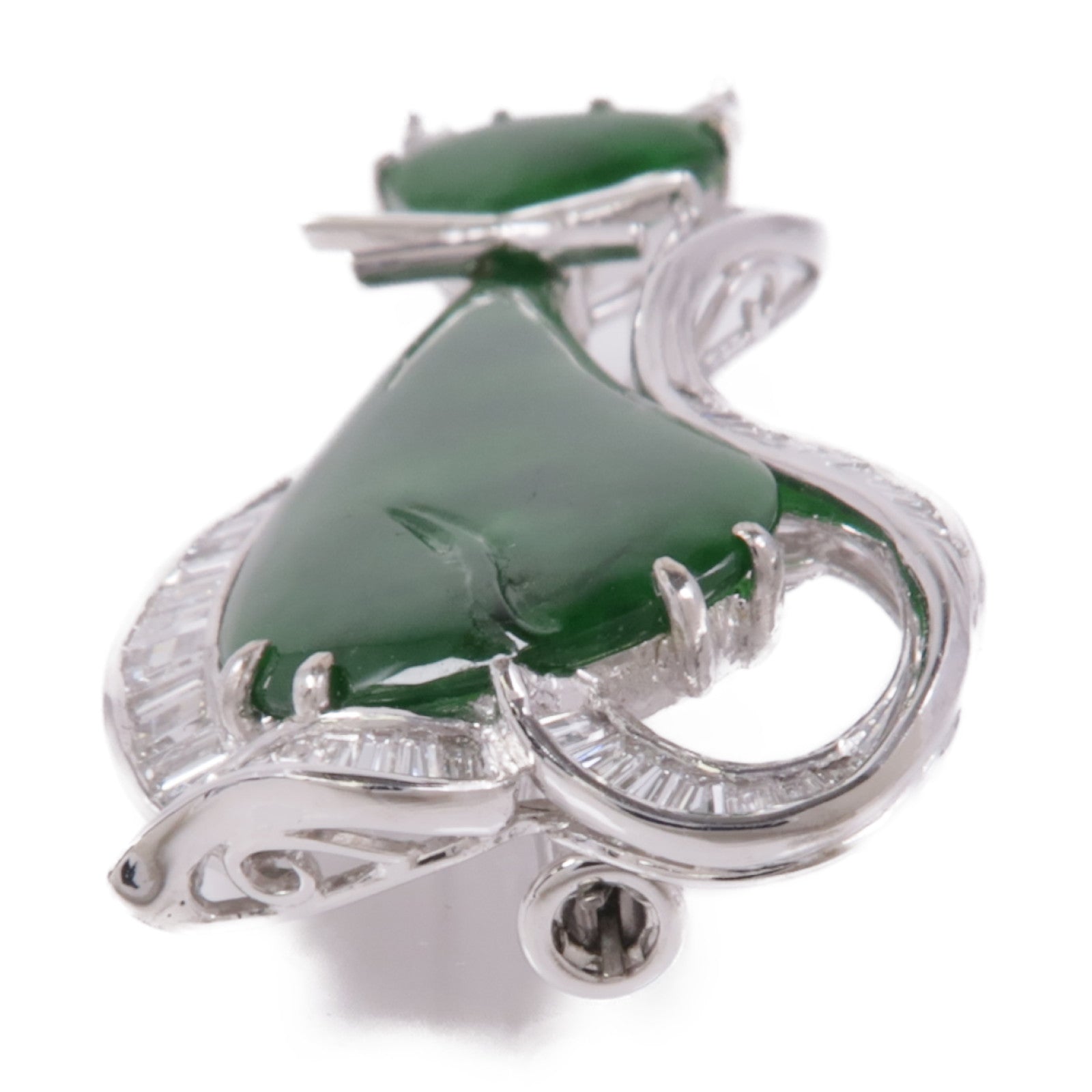 JEWELRY 18K白金Jade/Diamond Brooch/Pendant Top翡翠鑽石胸針/吊墜