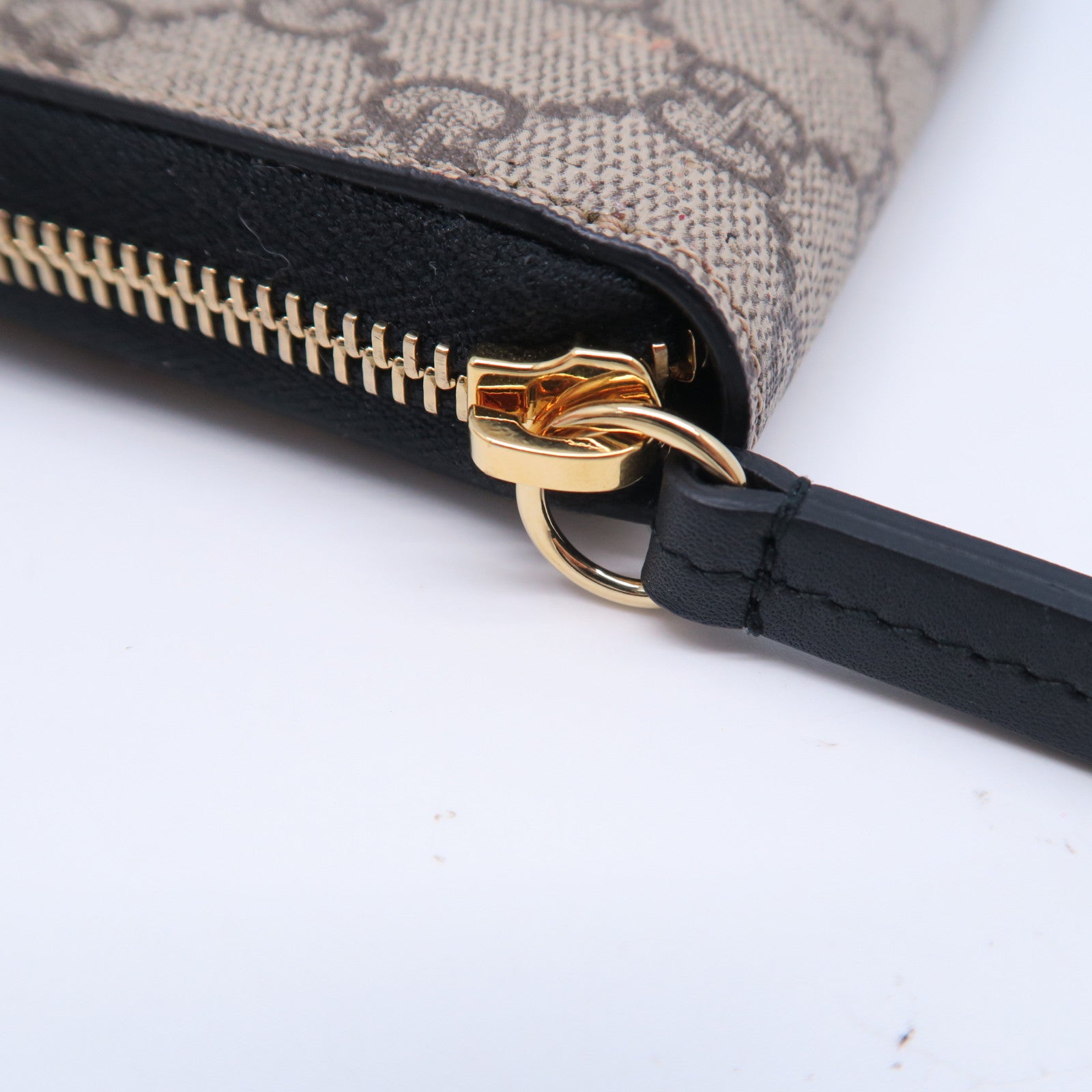 GUCCI 【清倉大減價】塗層帆布 Zipper Long Wallet金扣拉鍊長錢包啡色